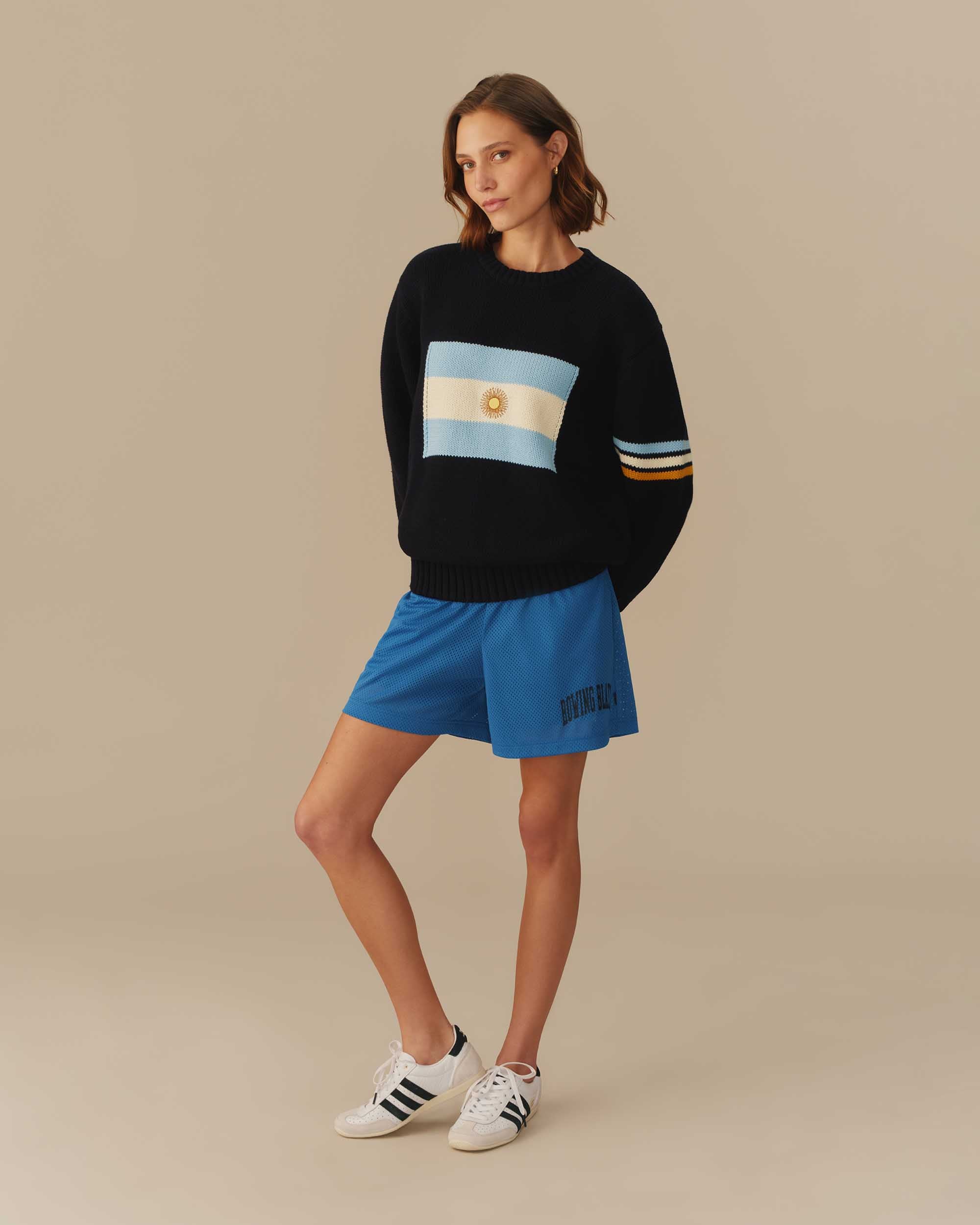 Argentina Flag Crewneck Sweater Navy - Image 7