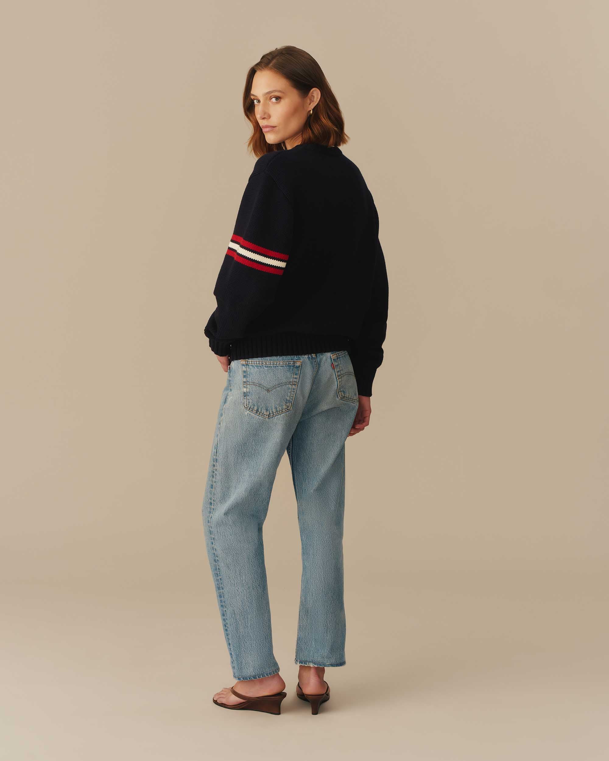 Canada Flag Crewneck Sweater Navy - Image 7