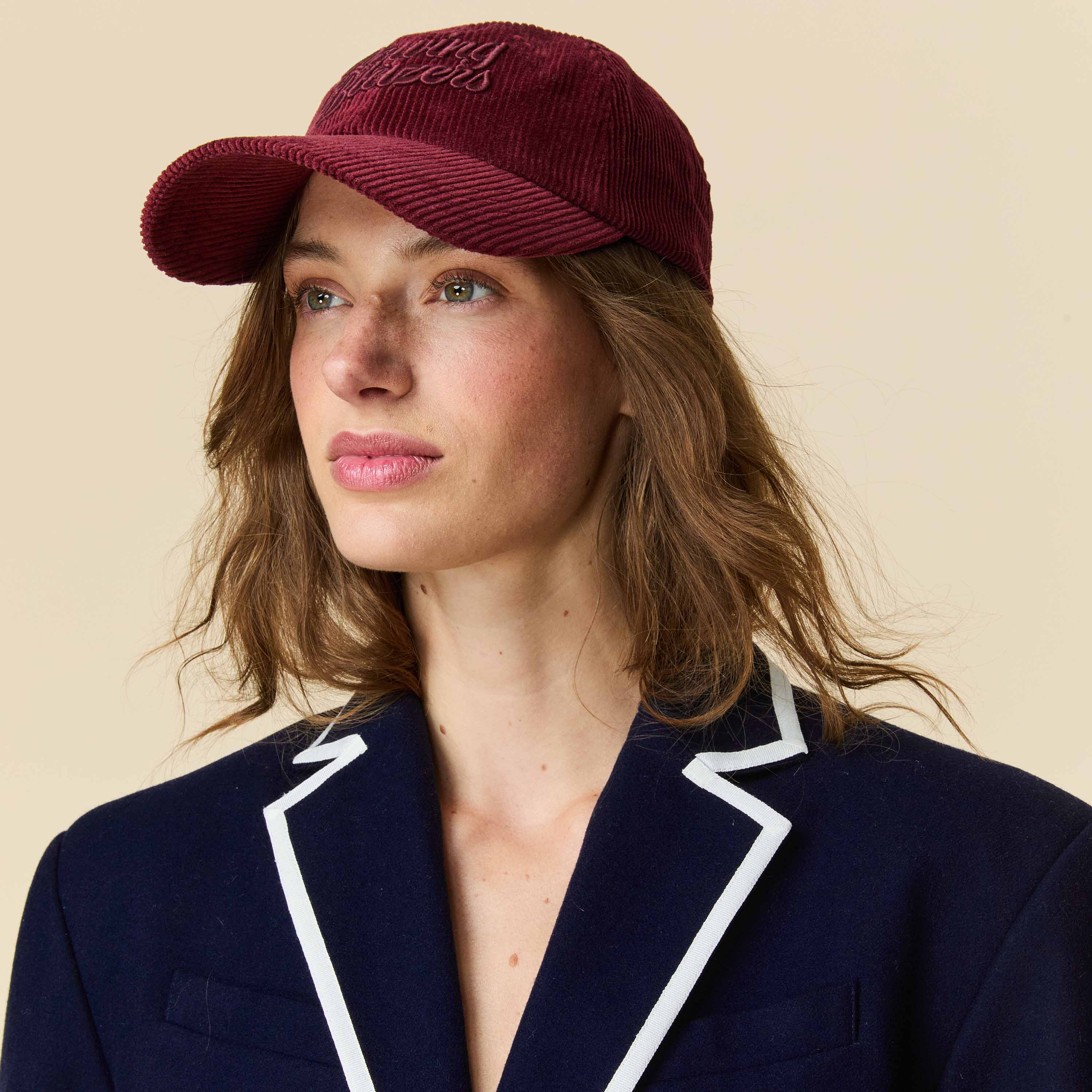 Corduroy Baseball Cap Burgundy - Image 6