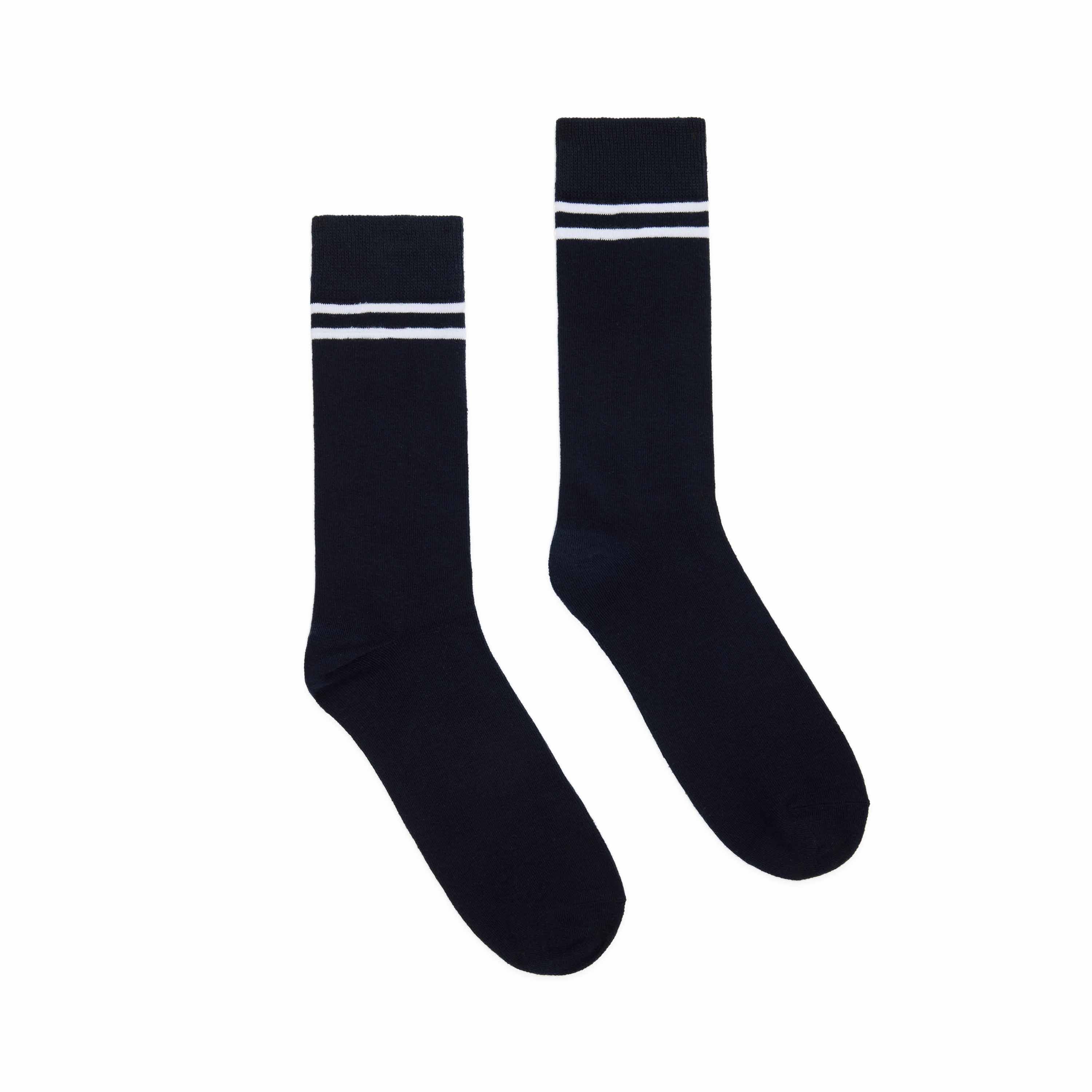 Double Stripe Signature Socks Navy