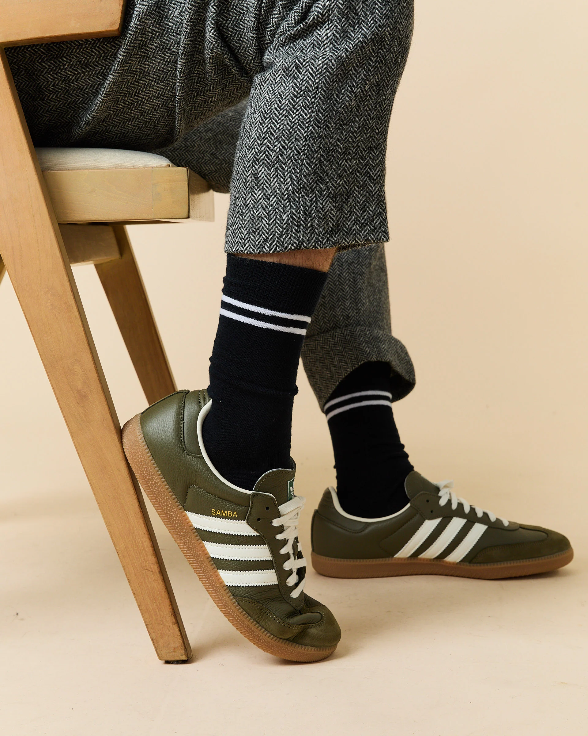 Double Stripe Signature Socks Navy - Image 2