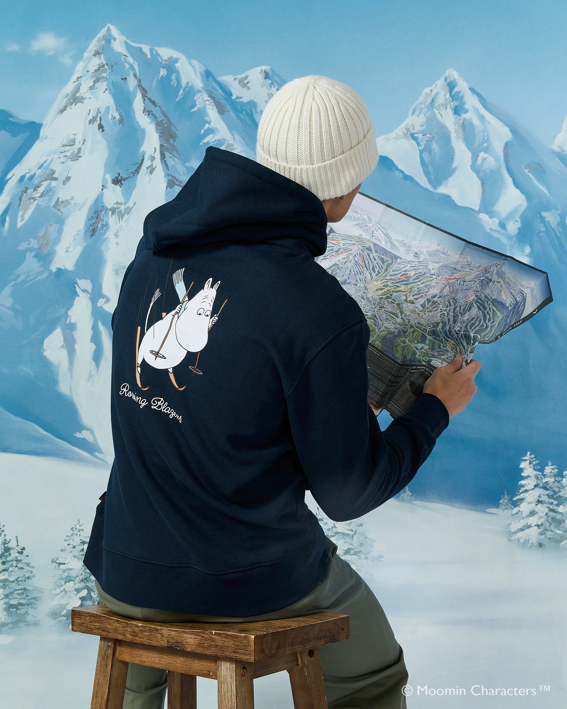 Men’s Moomin Hoodie Navy - Image 3