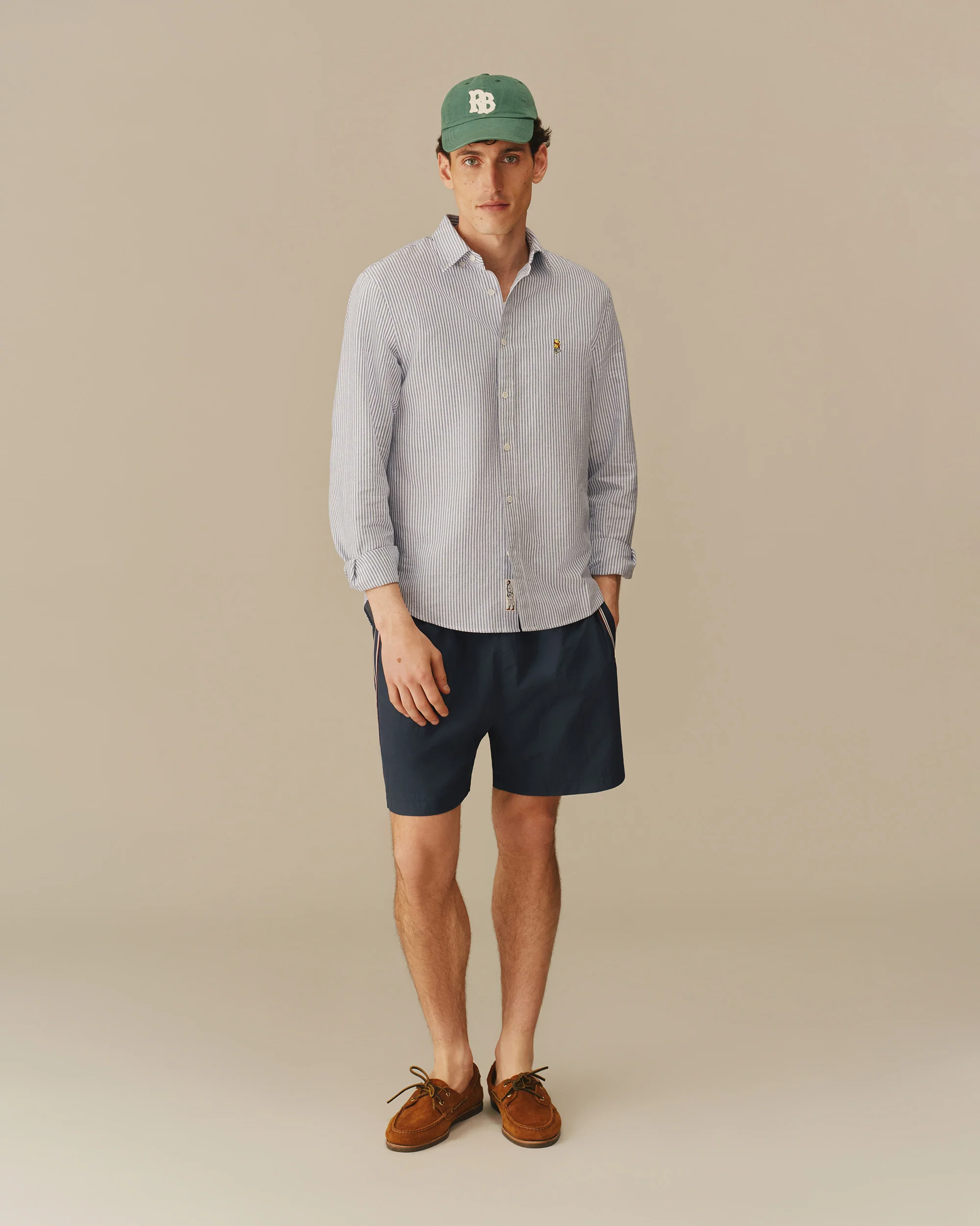 Men’s New Yorker Winnie-the-Pooh Oxford Shirt Navy& White - Image 2