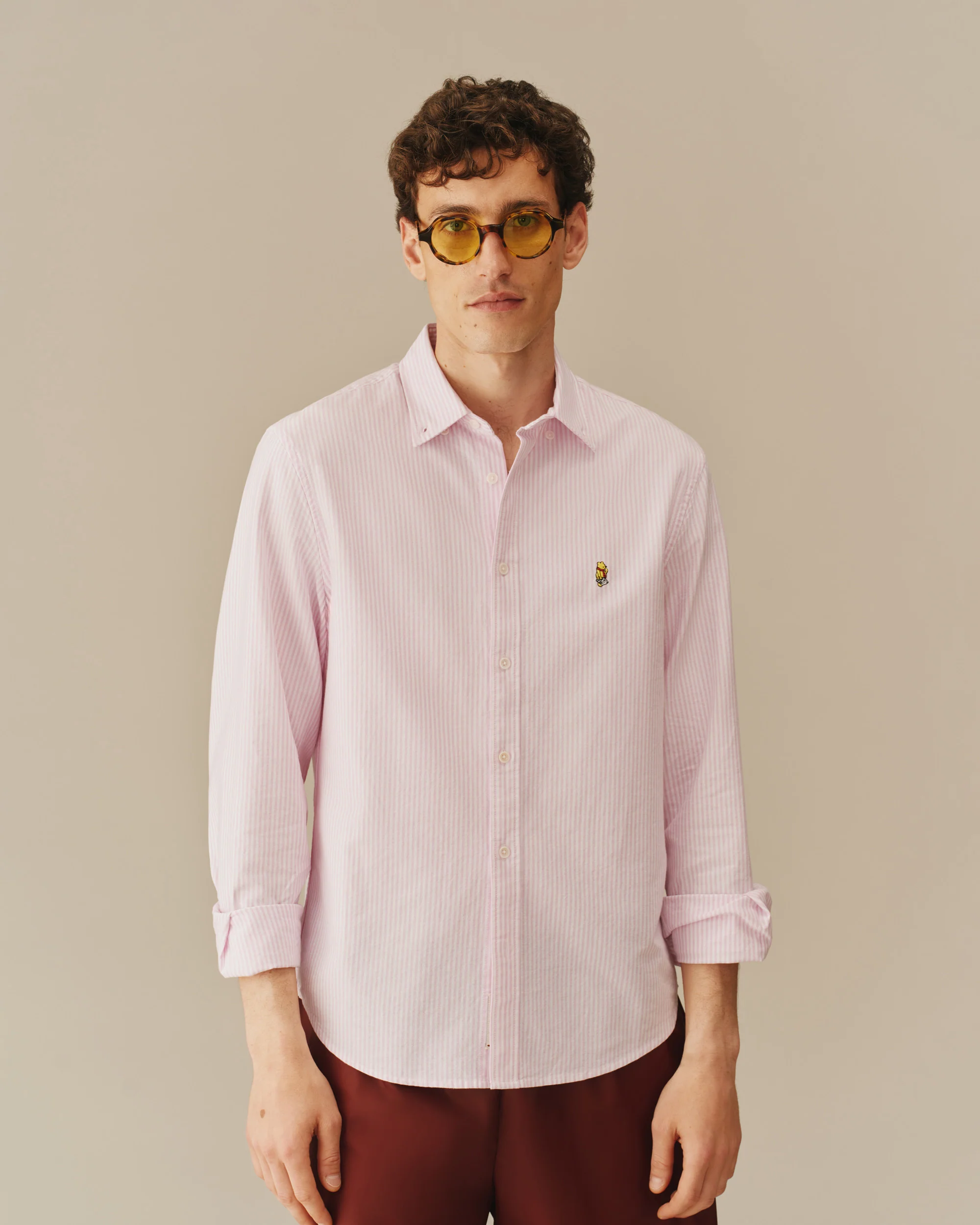 Men’s New Yorker Winnie-the-Pooh Oxford Shirt Pink - Image 5