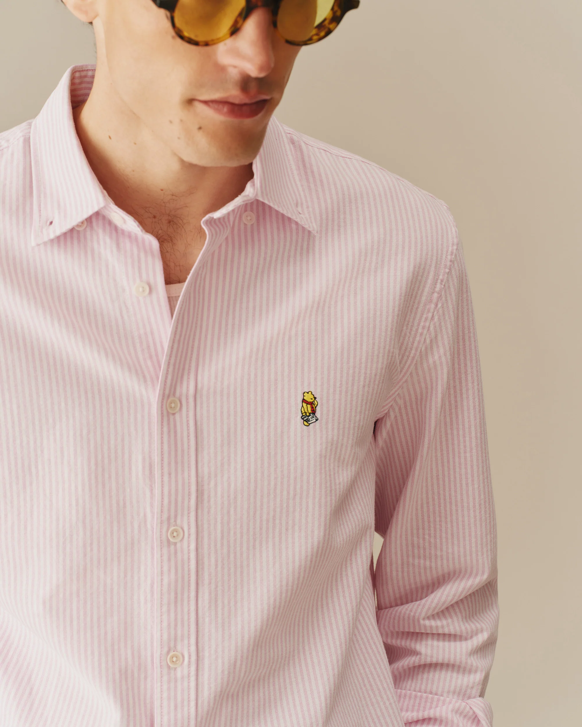 Men’s New Yorker Winnie-the-Pooh Oxford Shirt Pink - Image 7