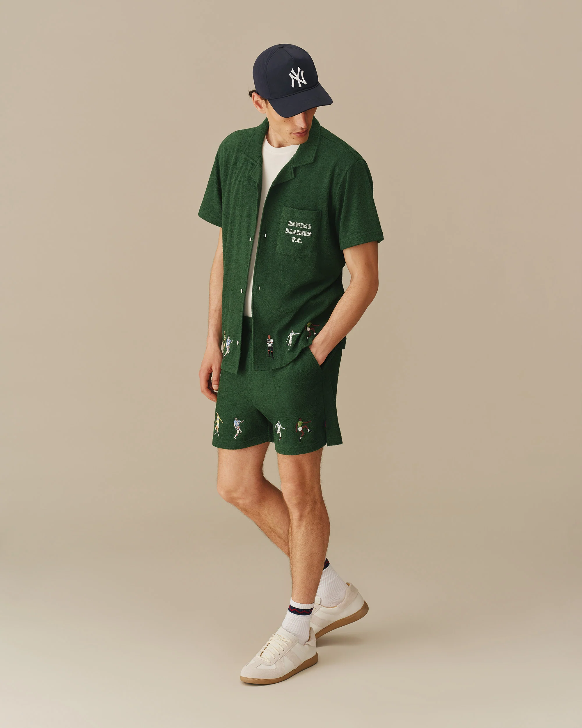 Men’s Soccer Terry Camp Shirt Green - Image 3