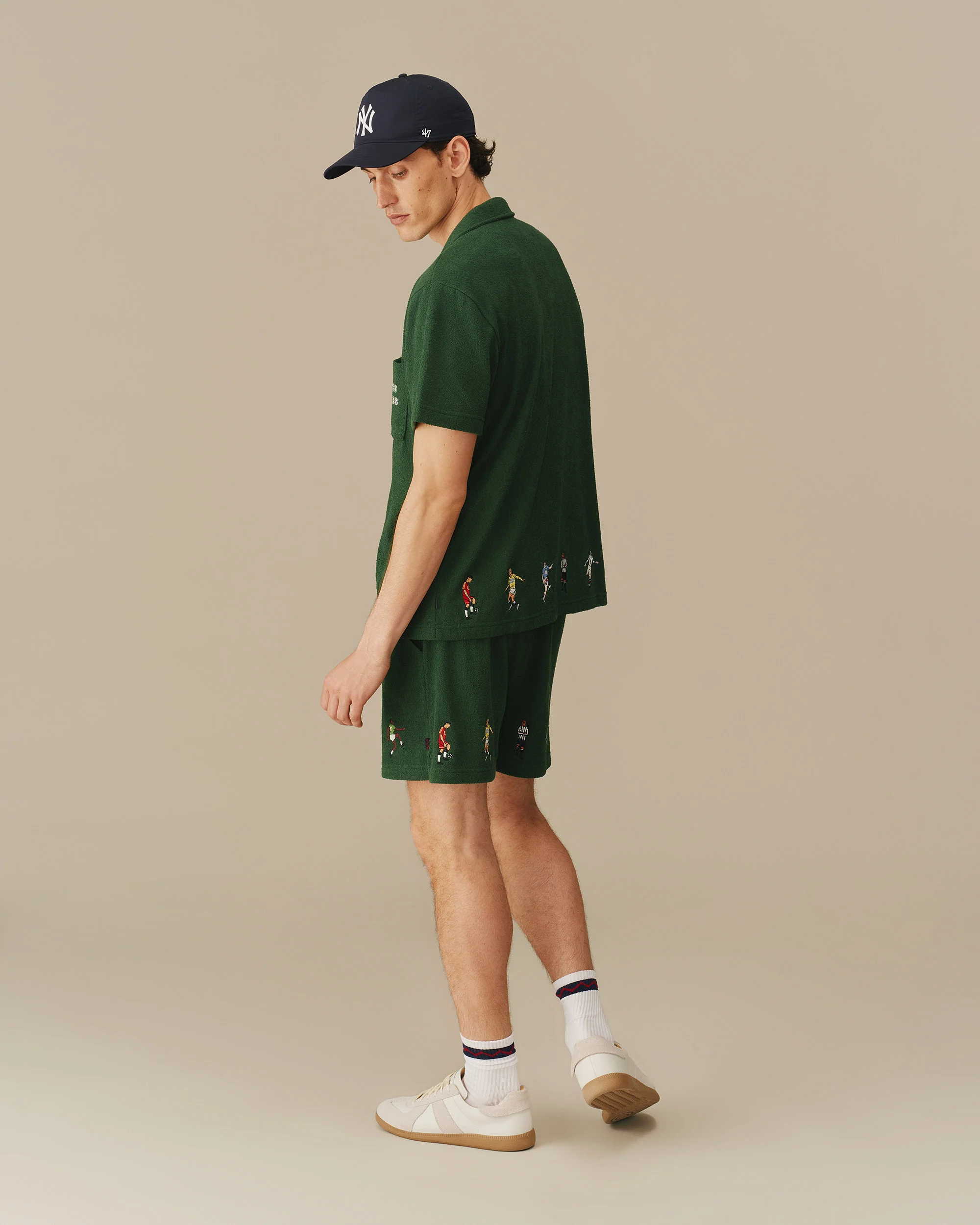Men’s Soccer Terry Camp Shirt Green - Image 5