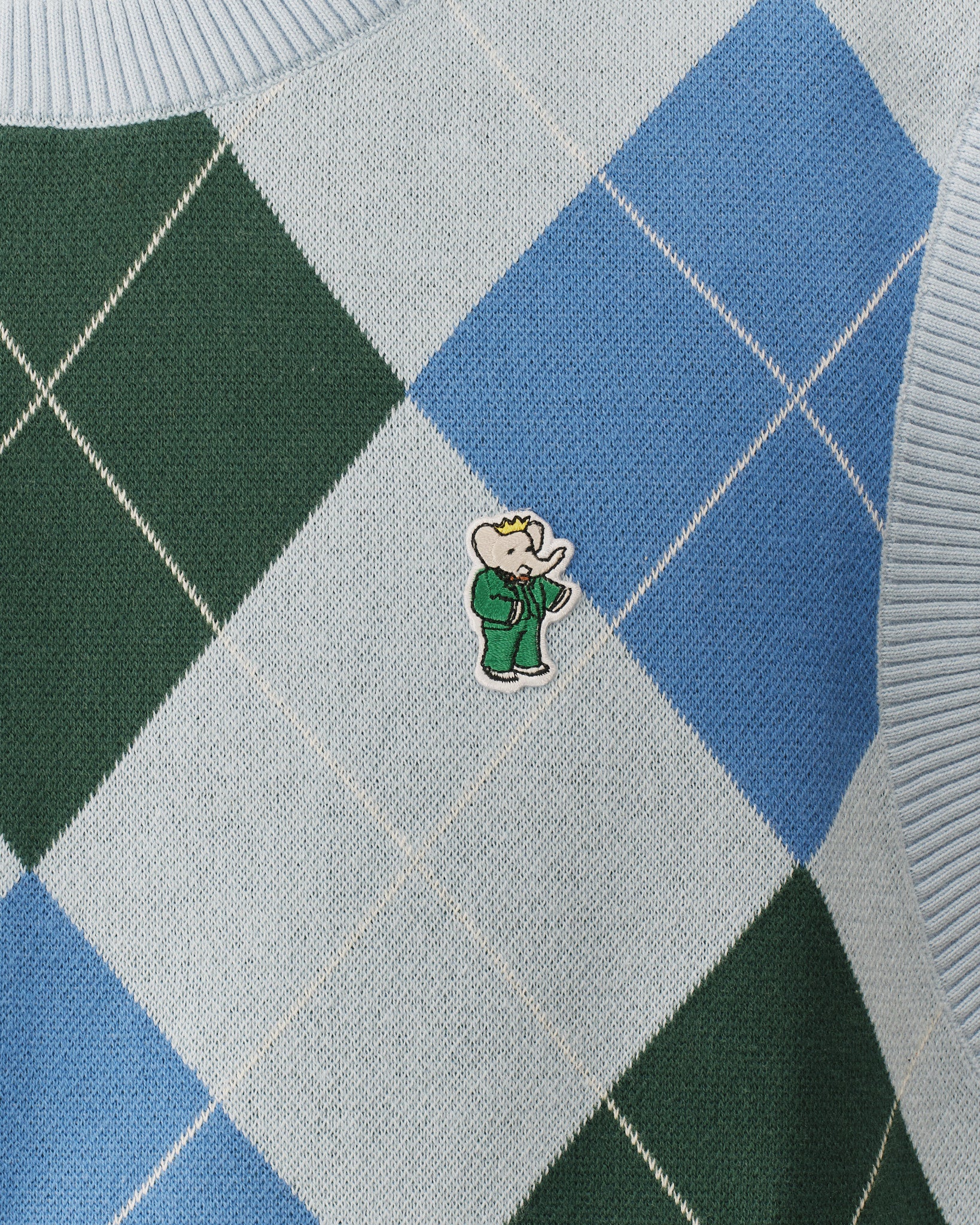 Argyle Babar Sweater Vest Blue & Green - Image 2