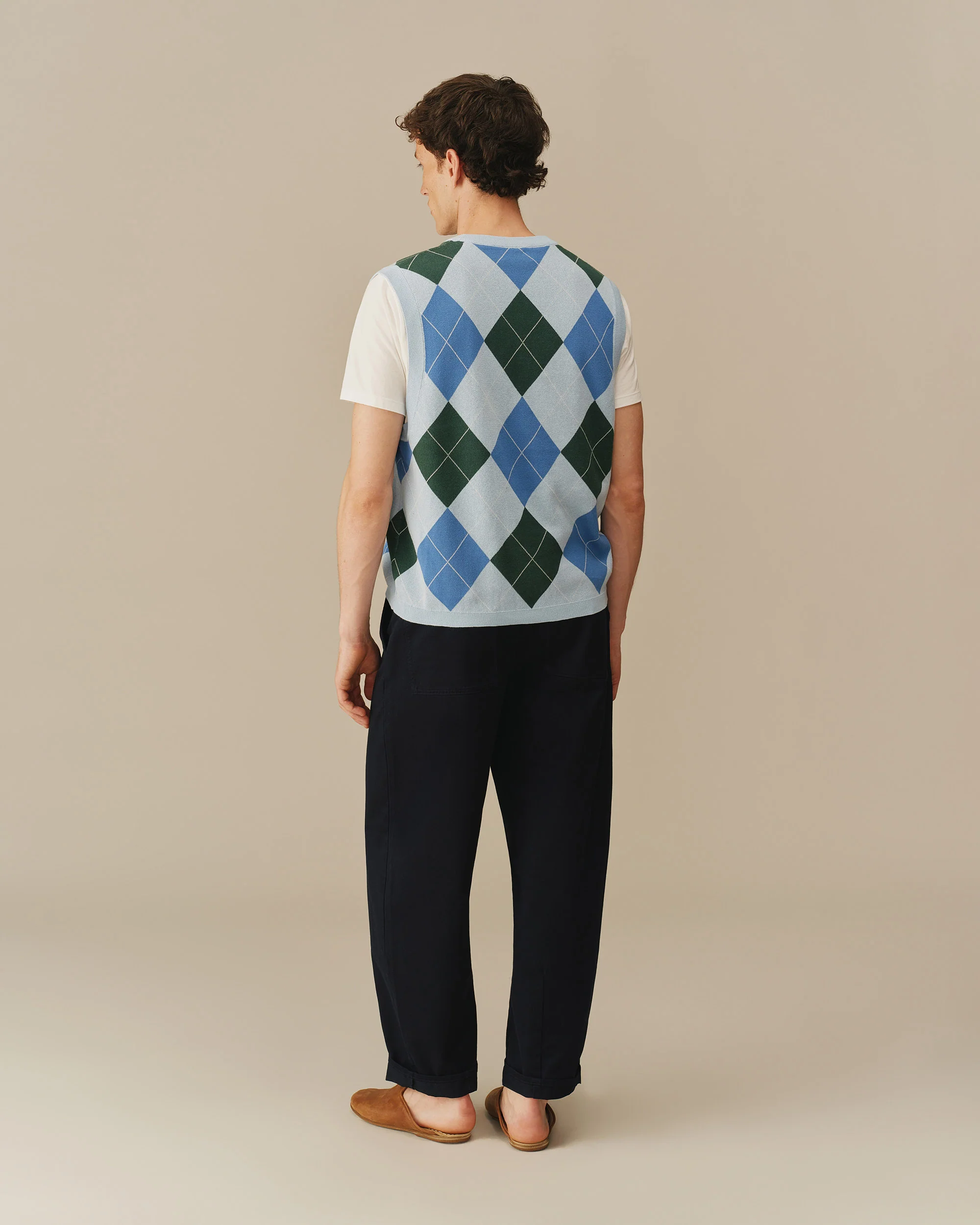 Argyle Babar Sweater Vest Blue & Green - Image 4