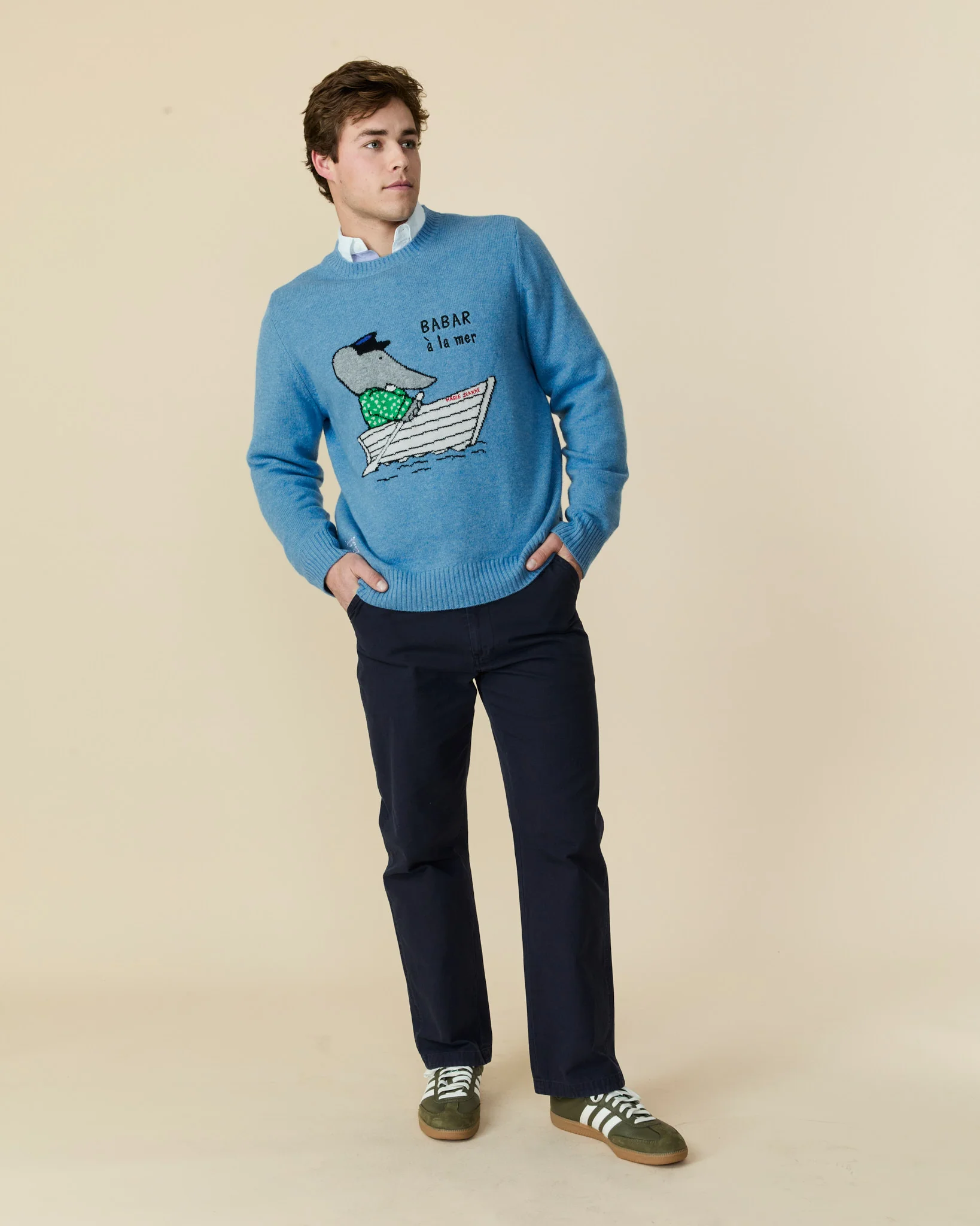Babar Cashmere Sweater Blue - Image 3