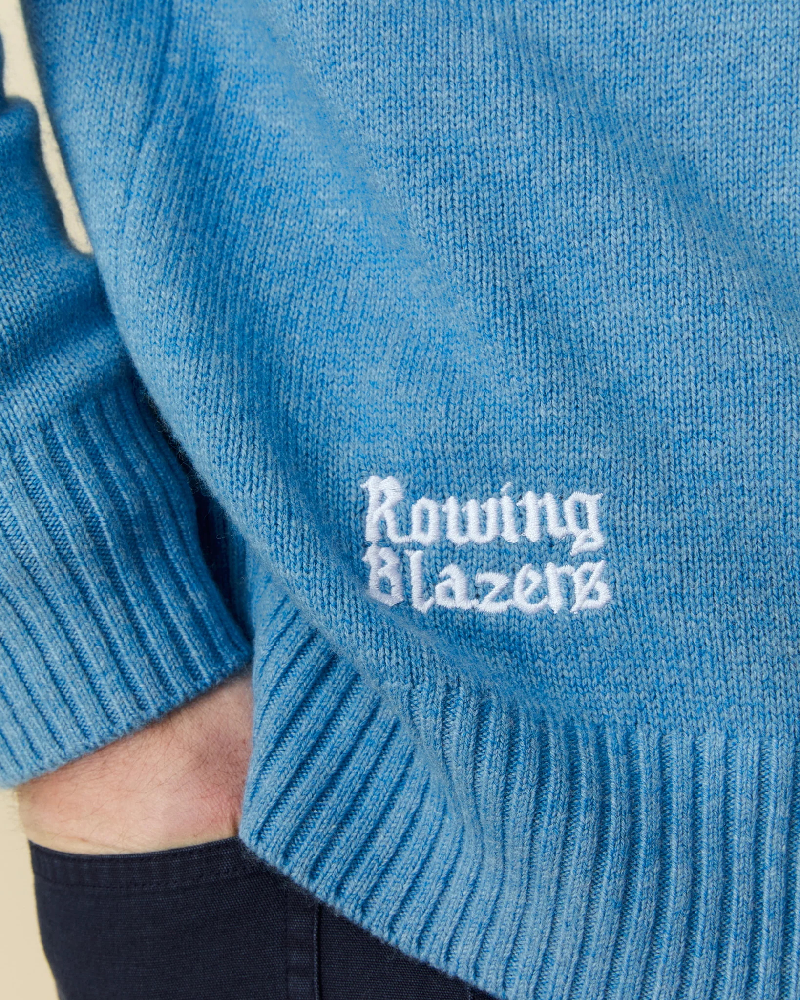 Babar Cashmere Sweater Blue - Image 4