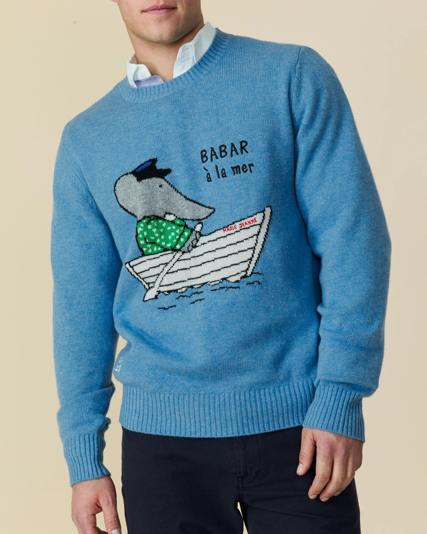 Babar Cashmere Sweater Blue - Image 5