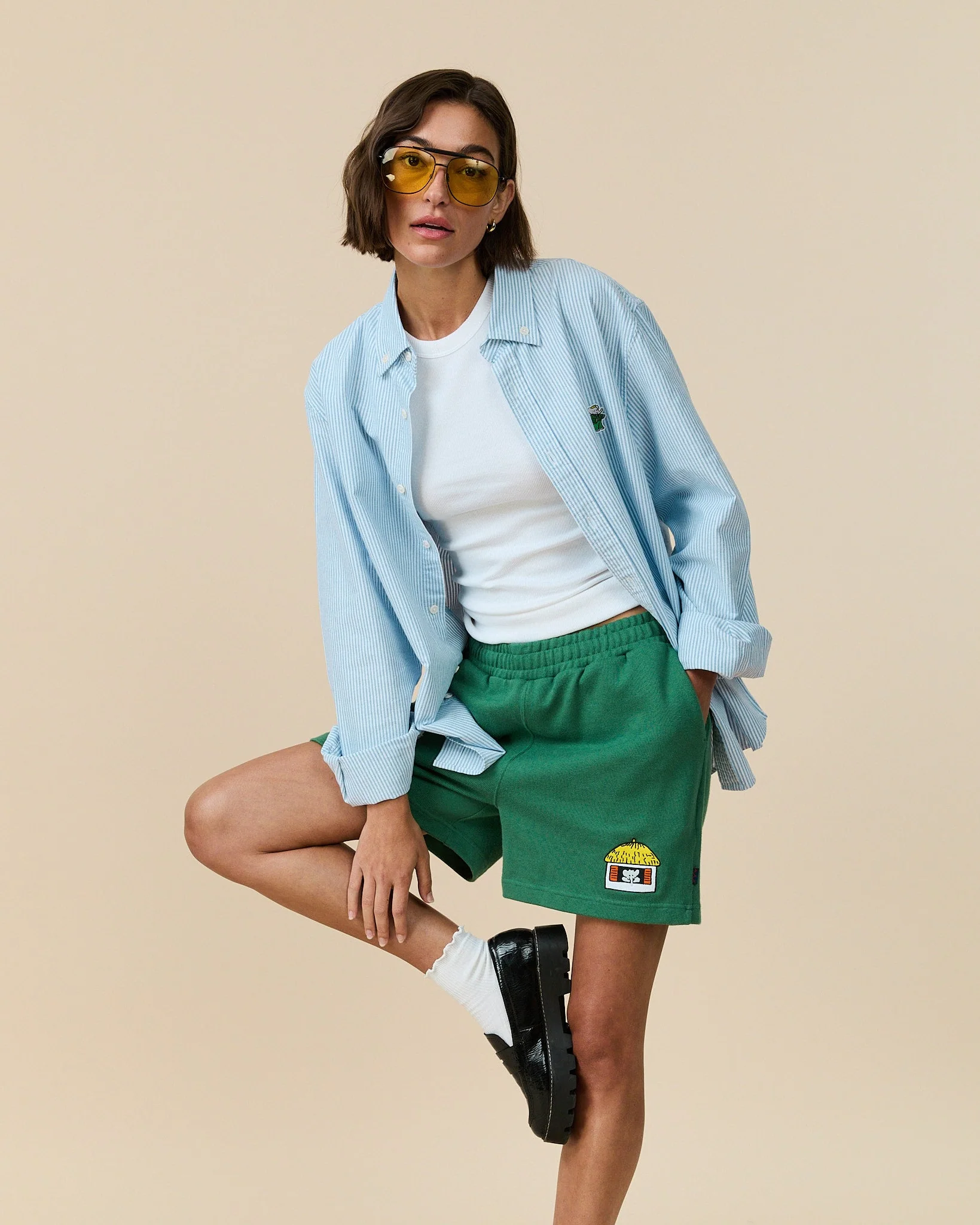 Babar Cotton Rugby Pull On Short Green - Image 4