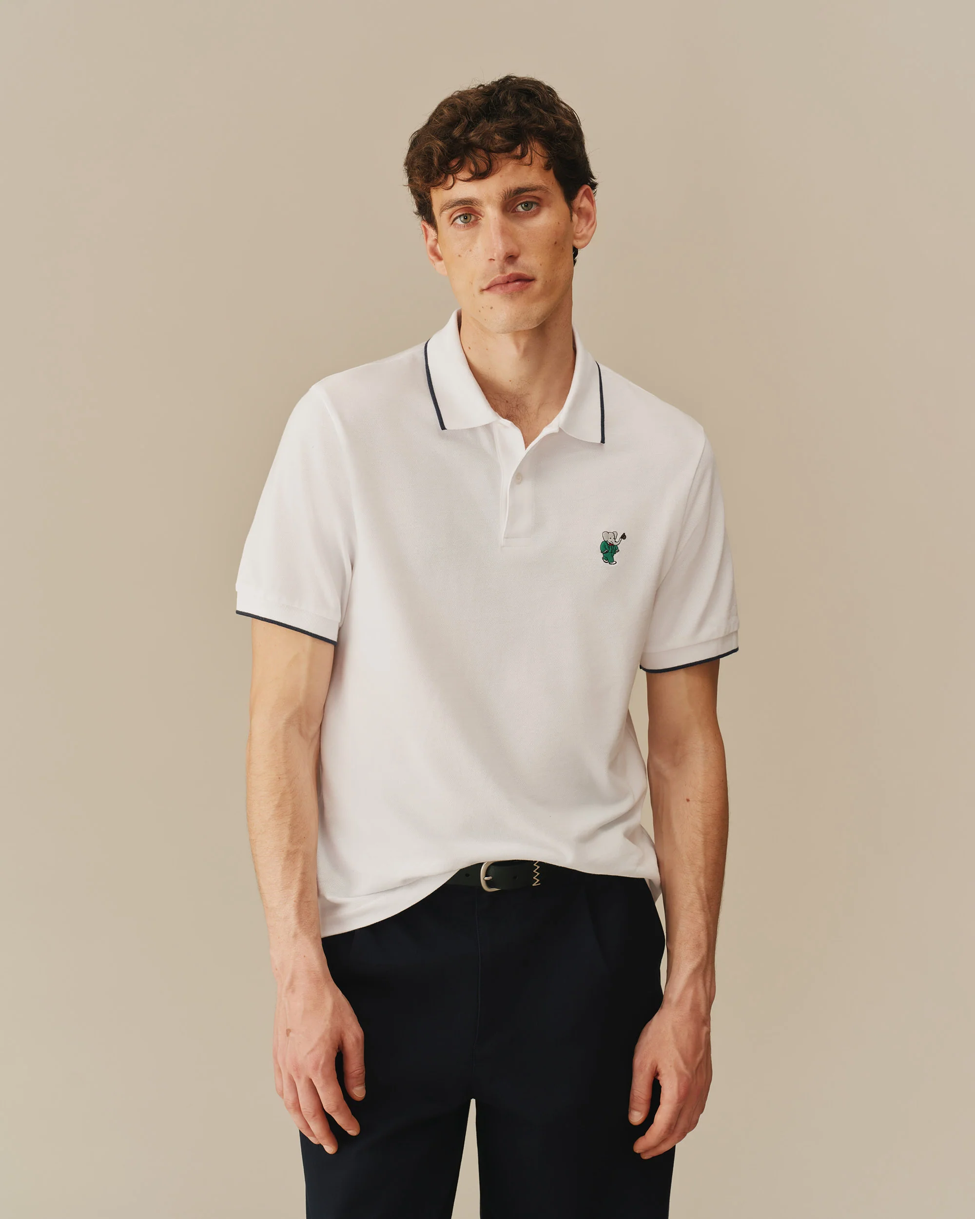 Men's Babar Pique Polo White