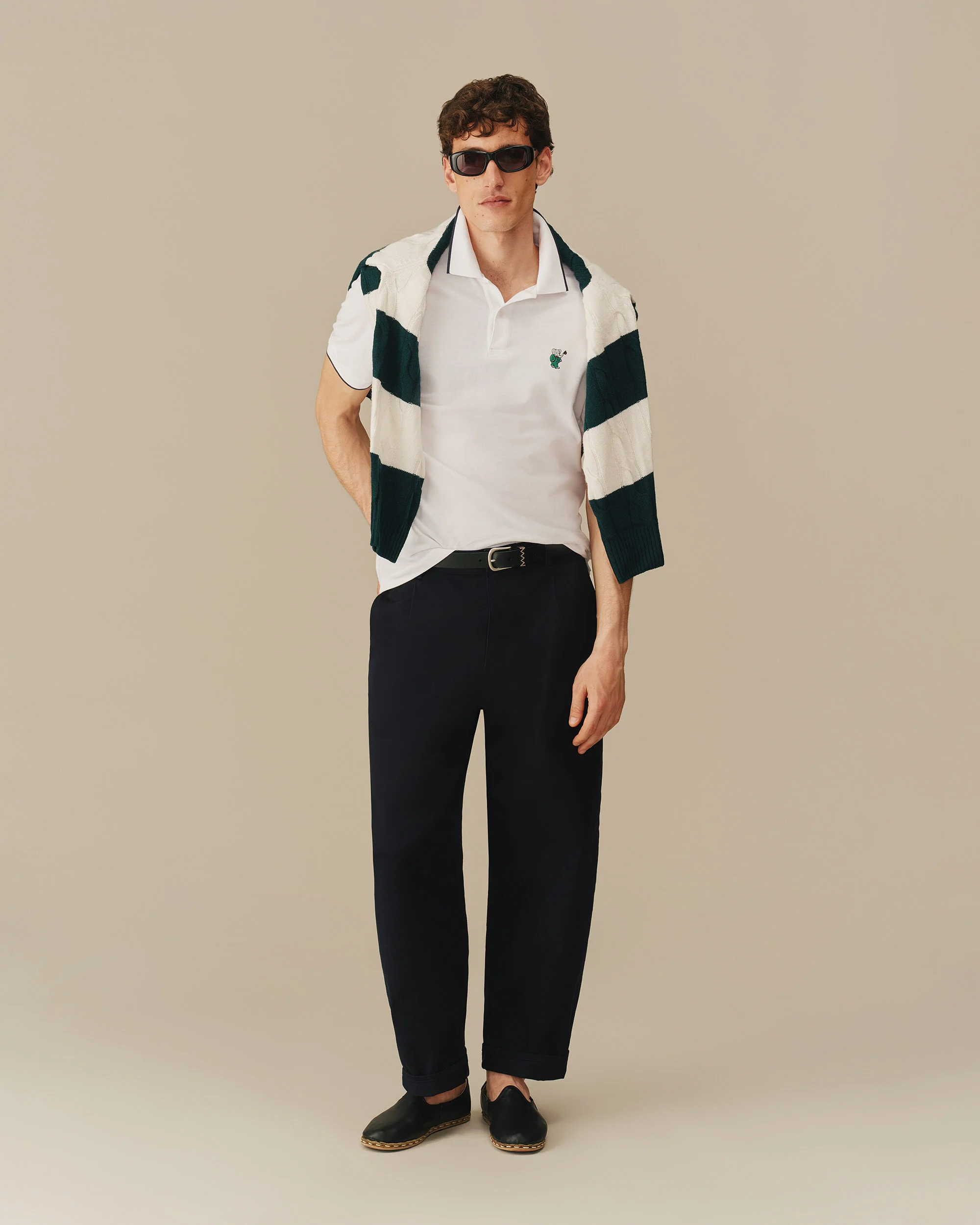 Men's Babar Pique Polo White - Image 5
