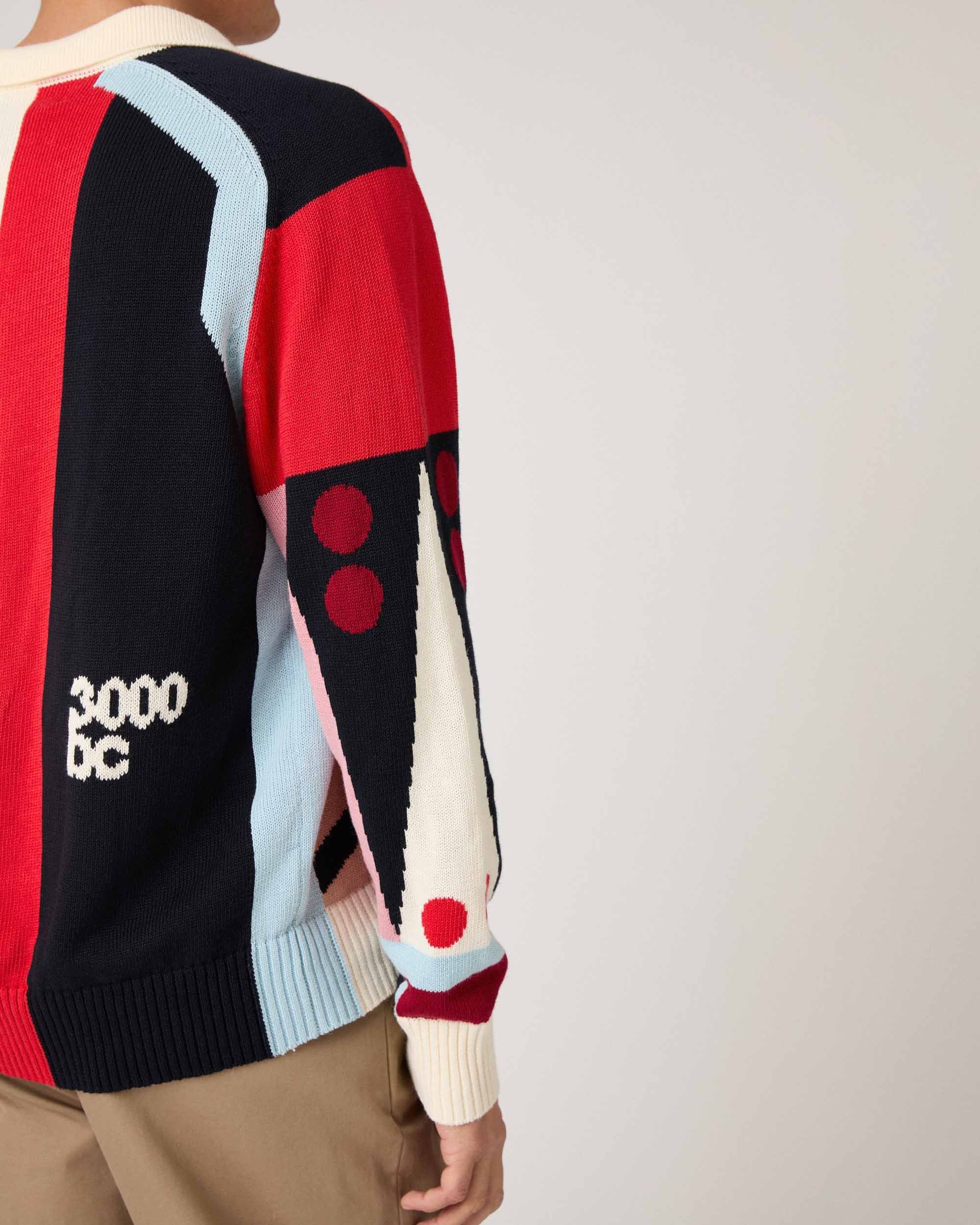 Backgammon Sweater Red Brown Multicolor - Image 3