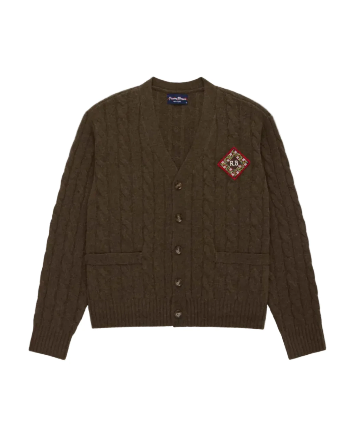 Cashmere Cableknit Cardigan Brown Heather