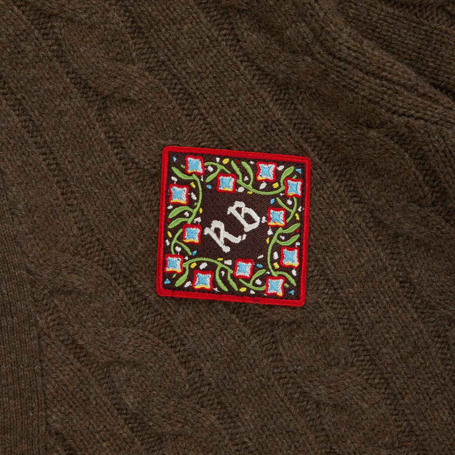 Cashmere Cableknit Cardigan Brown Heather - Image 3