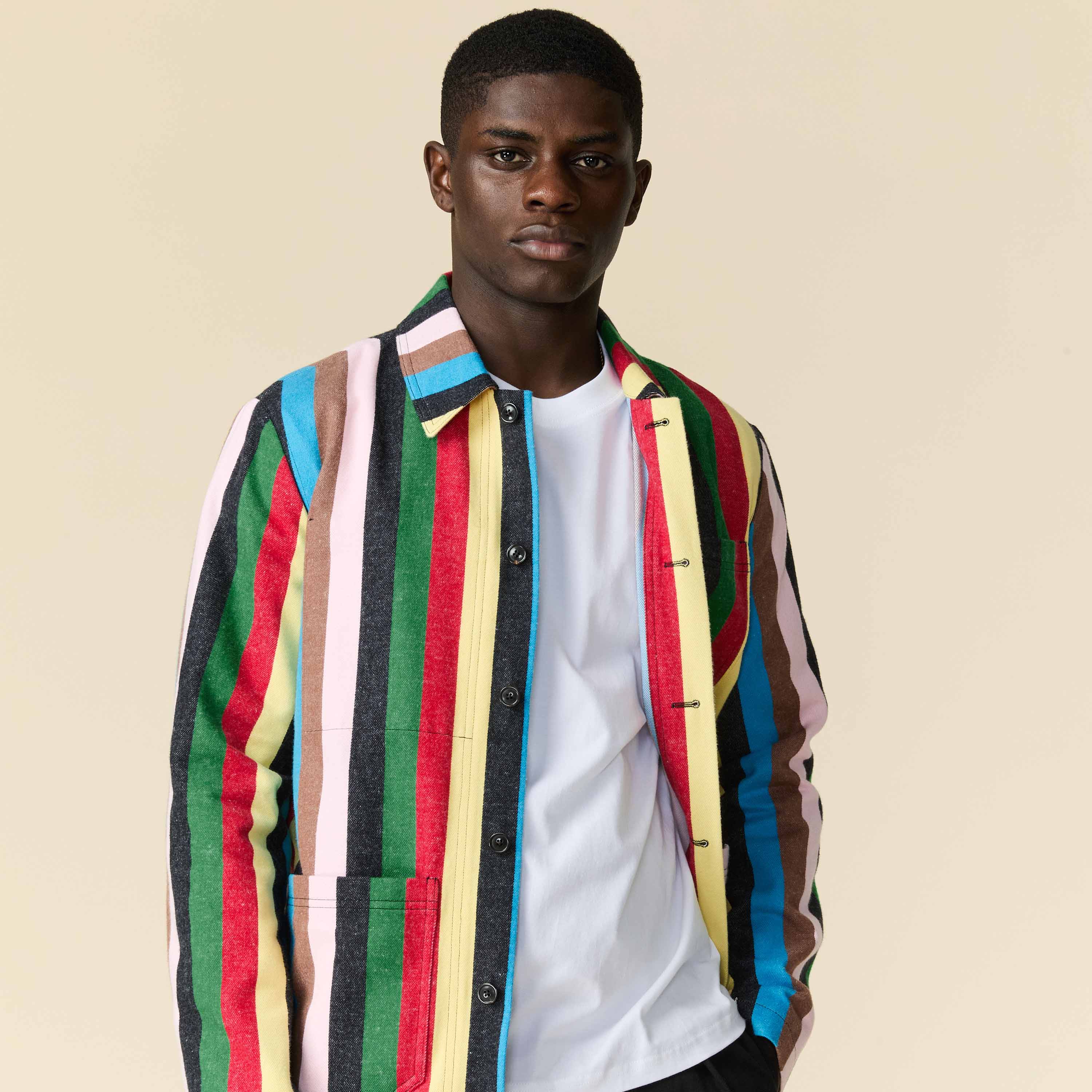 Men's Croquet Stripe Chore Jacket Croquet - Image 3