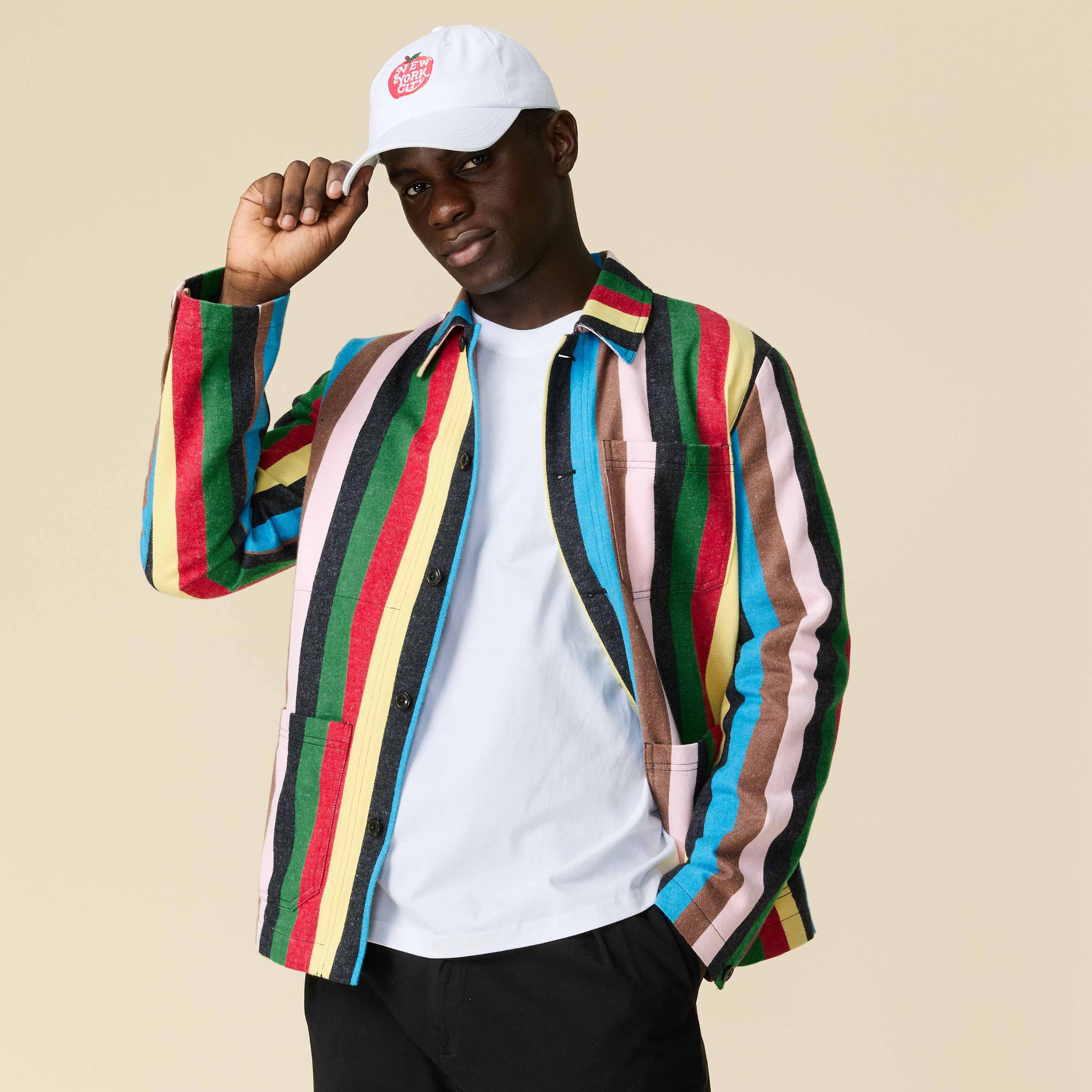 Men's Croquet Stripe Chore Jacket Croquet - Image 6