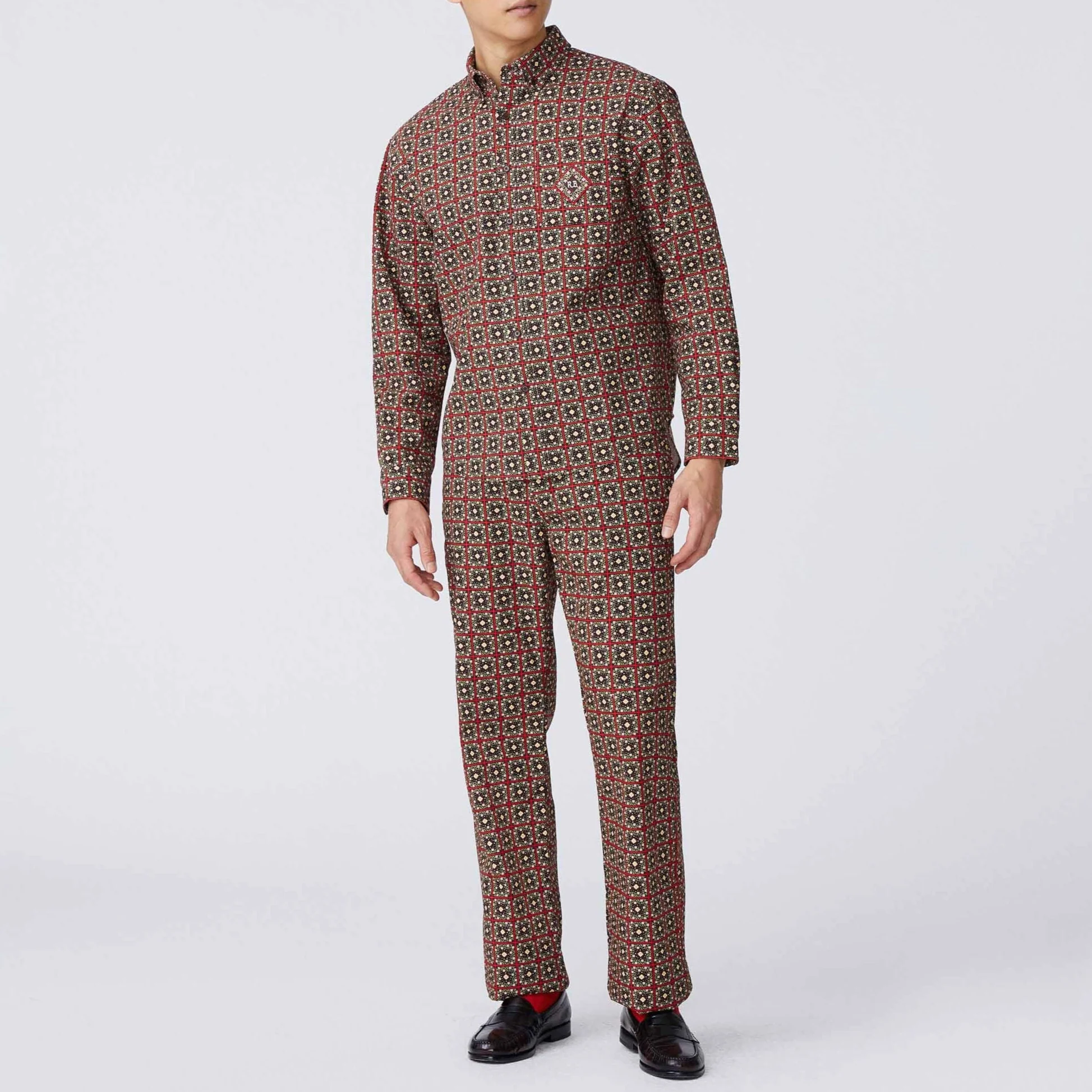 Men's Canvas Printed Workwear Pant Geo Floral - Image 3
