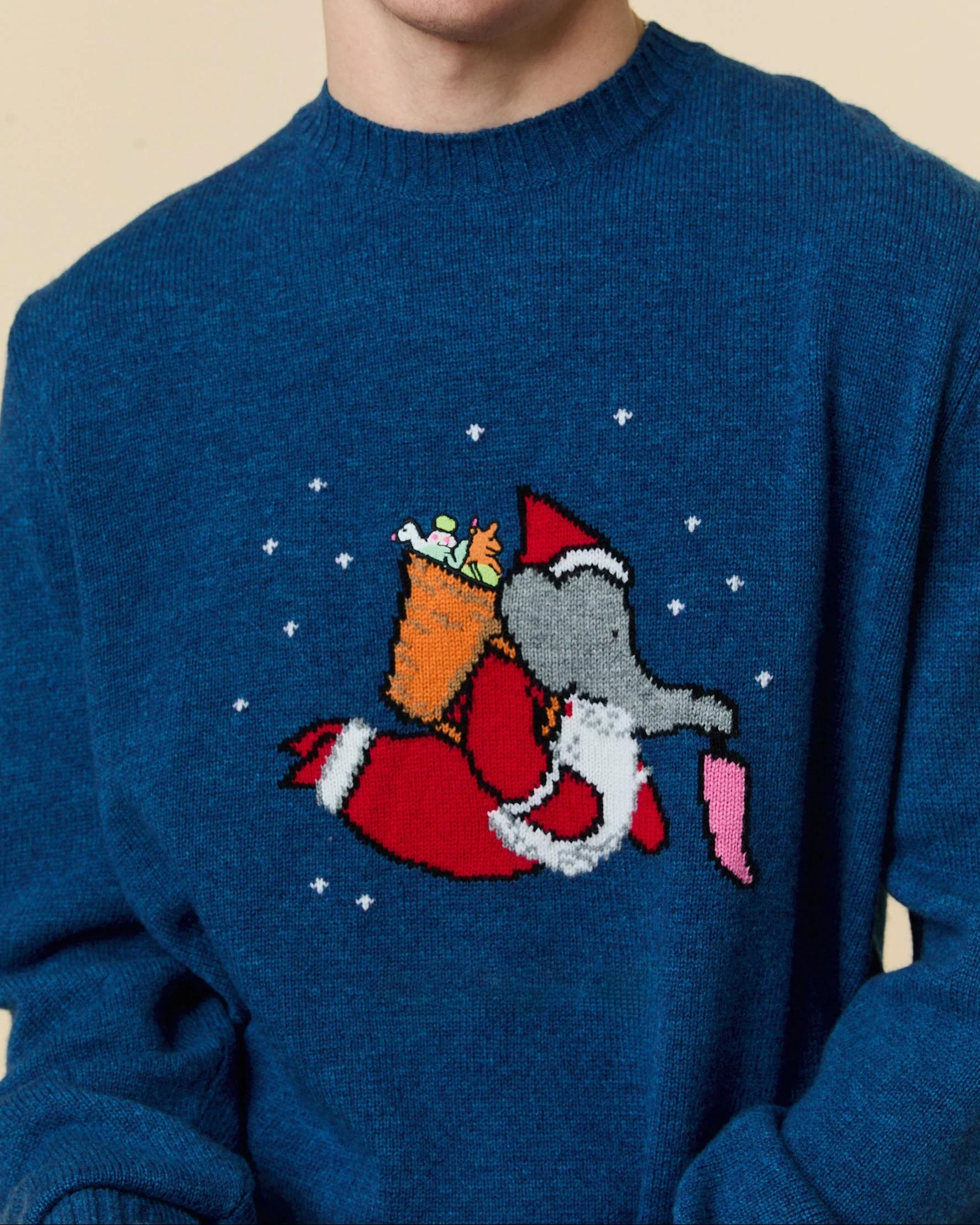 Cashmere Christmas Babar Sweater Blue - Image 2