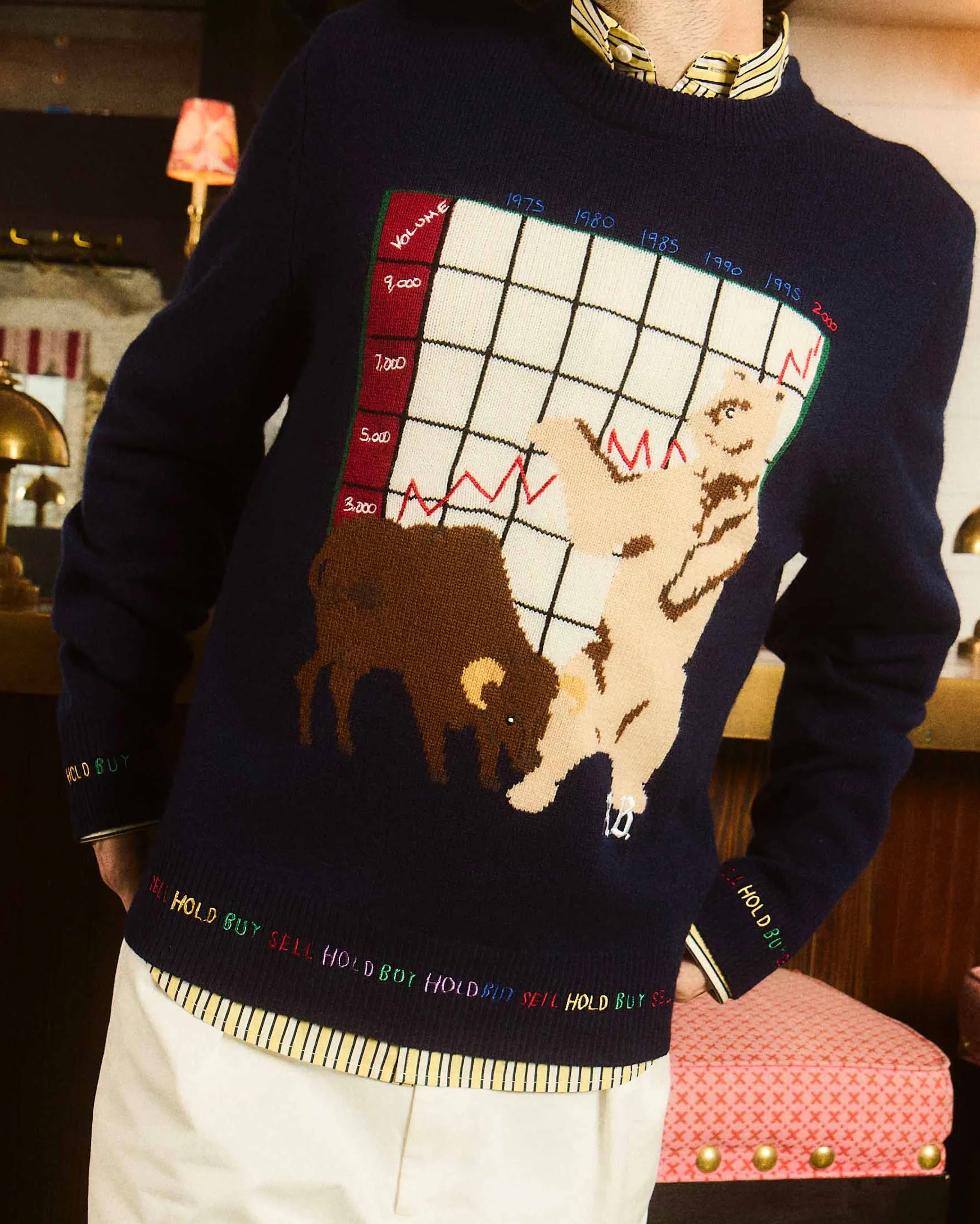 Cashmere Finance Sweater Navy - Image 3