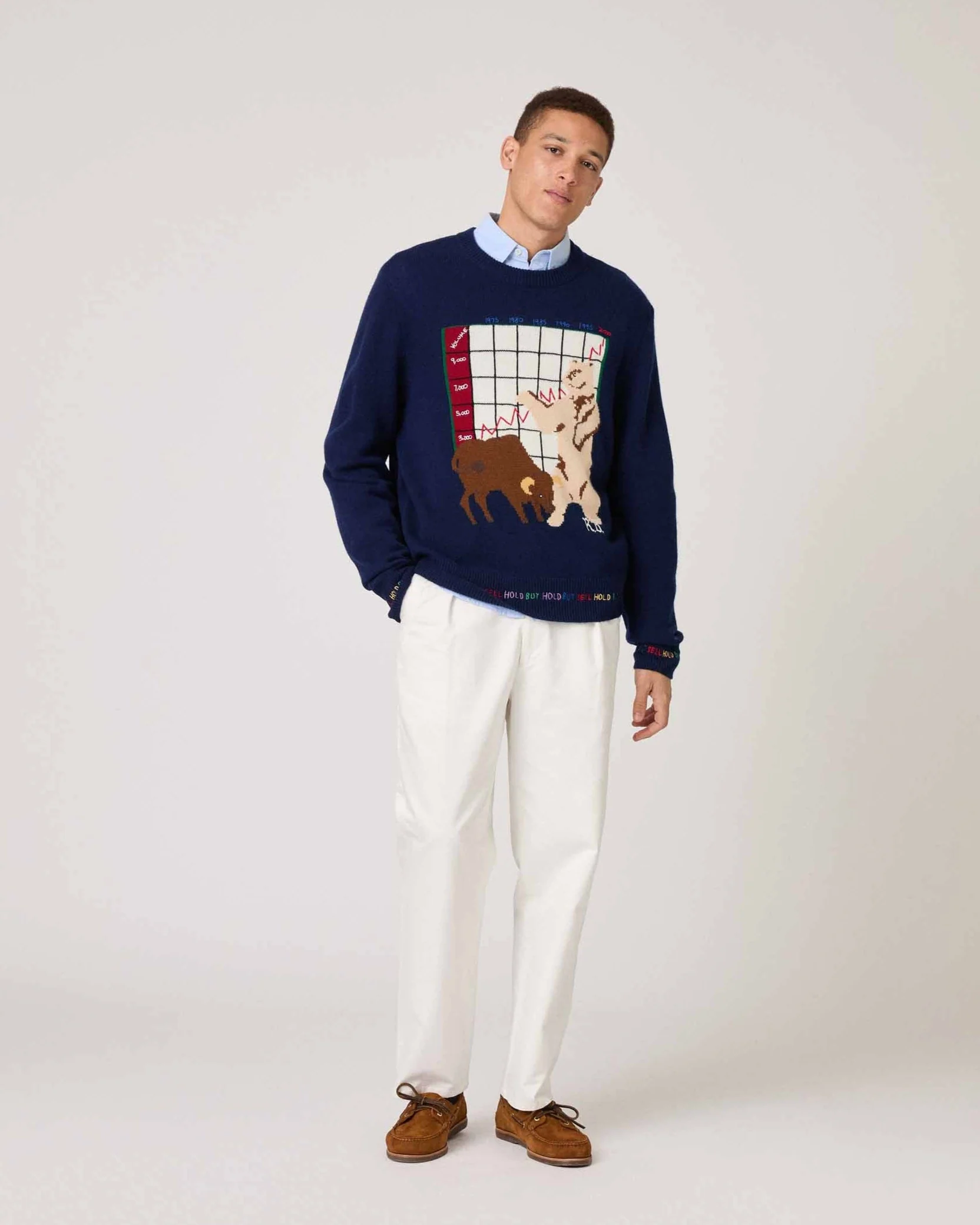 Cashmere Finance Sweater Navy - Image 4