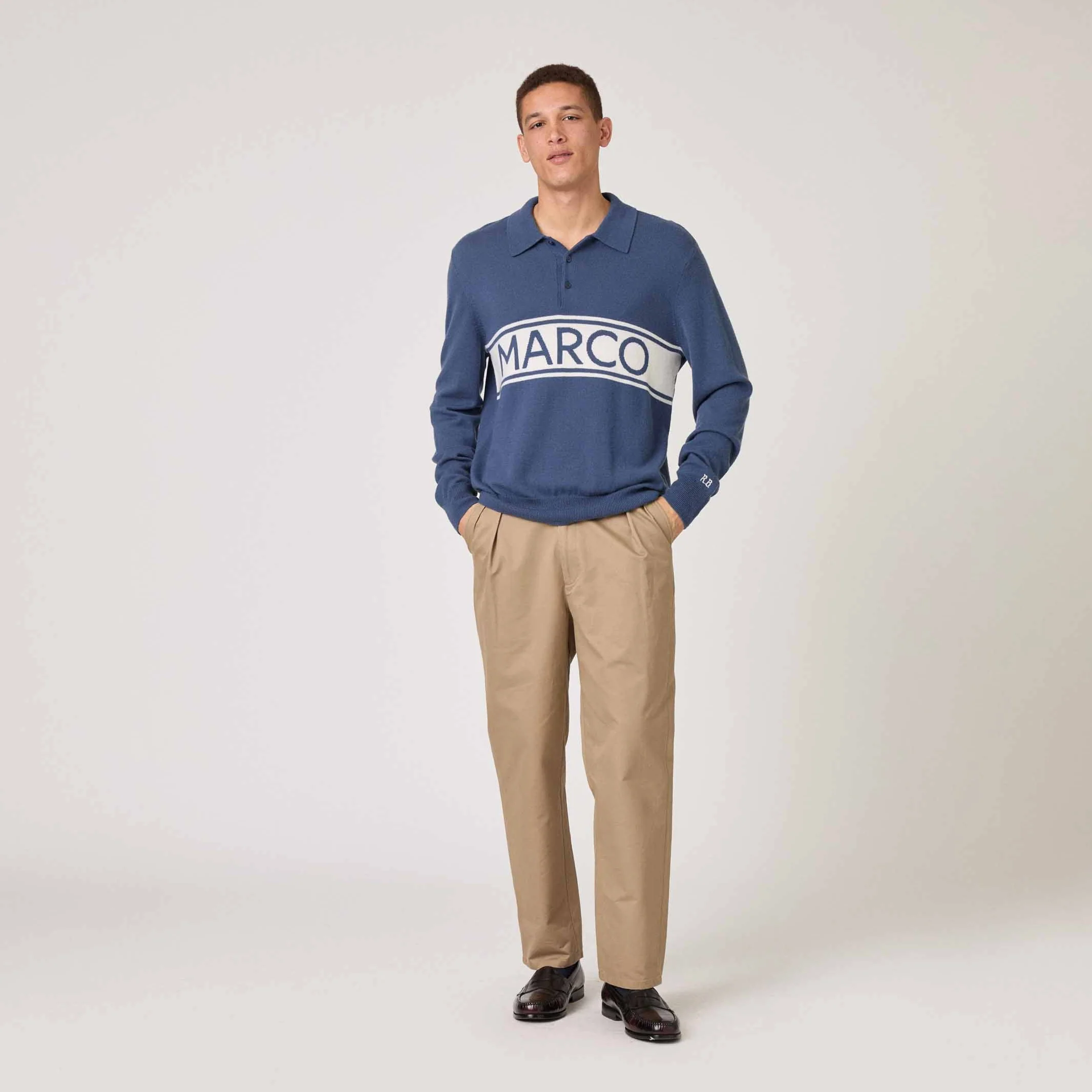 Cashmere Marco Polo Sweater Blue - Image 2