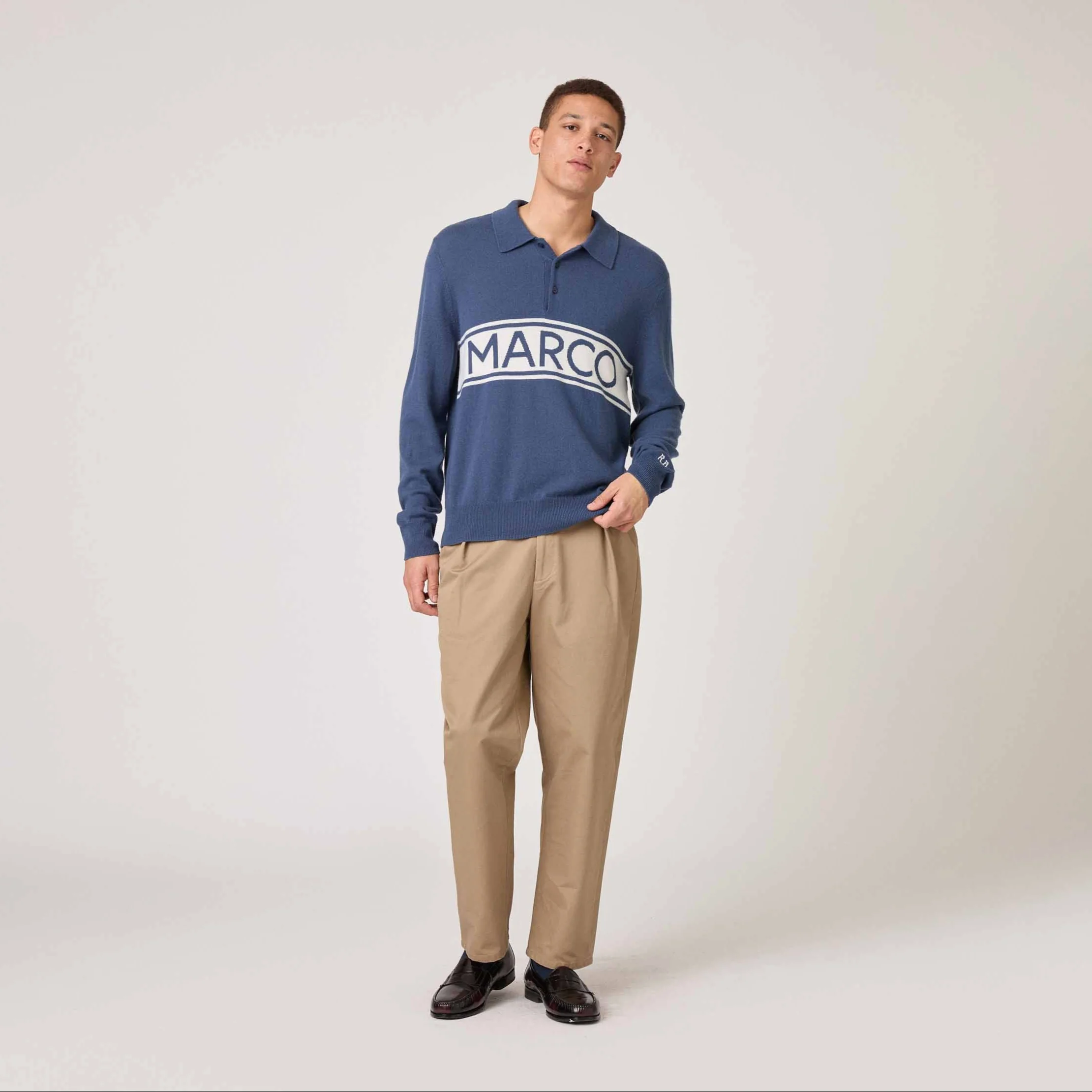 Cashmere Marco Polo Sweater Blue - Image 3