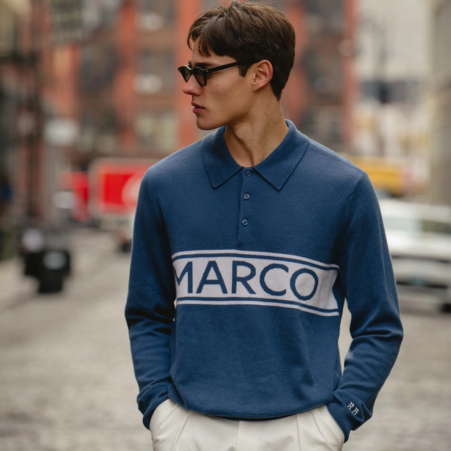 Cashmere Marco Polo Sweater Blue - Image 6