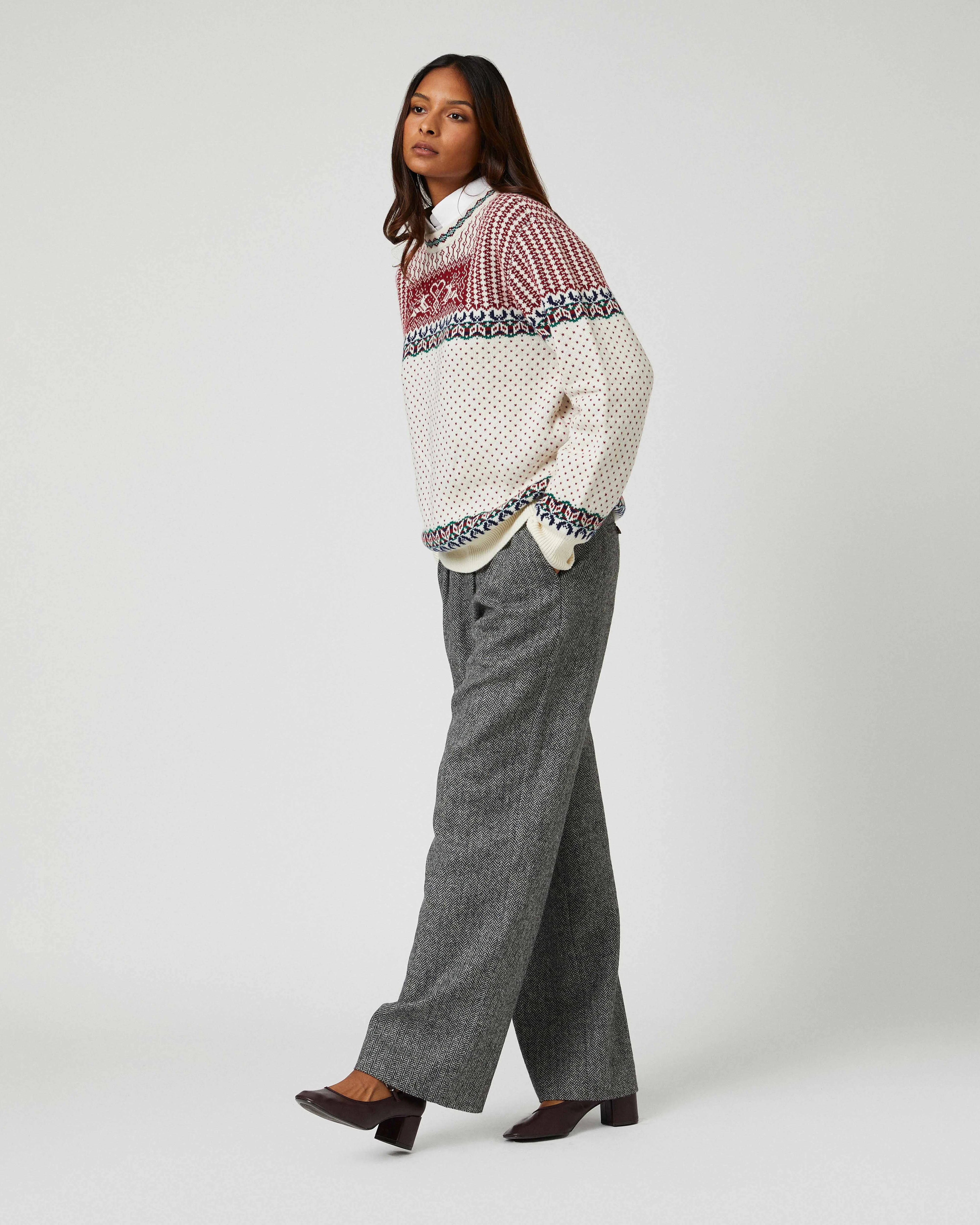 Cashmere Nordic Fairisle Sweater Cream - Image 6