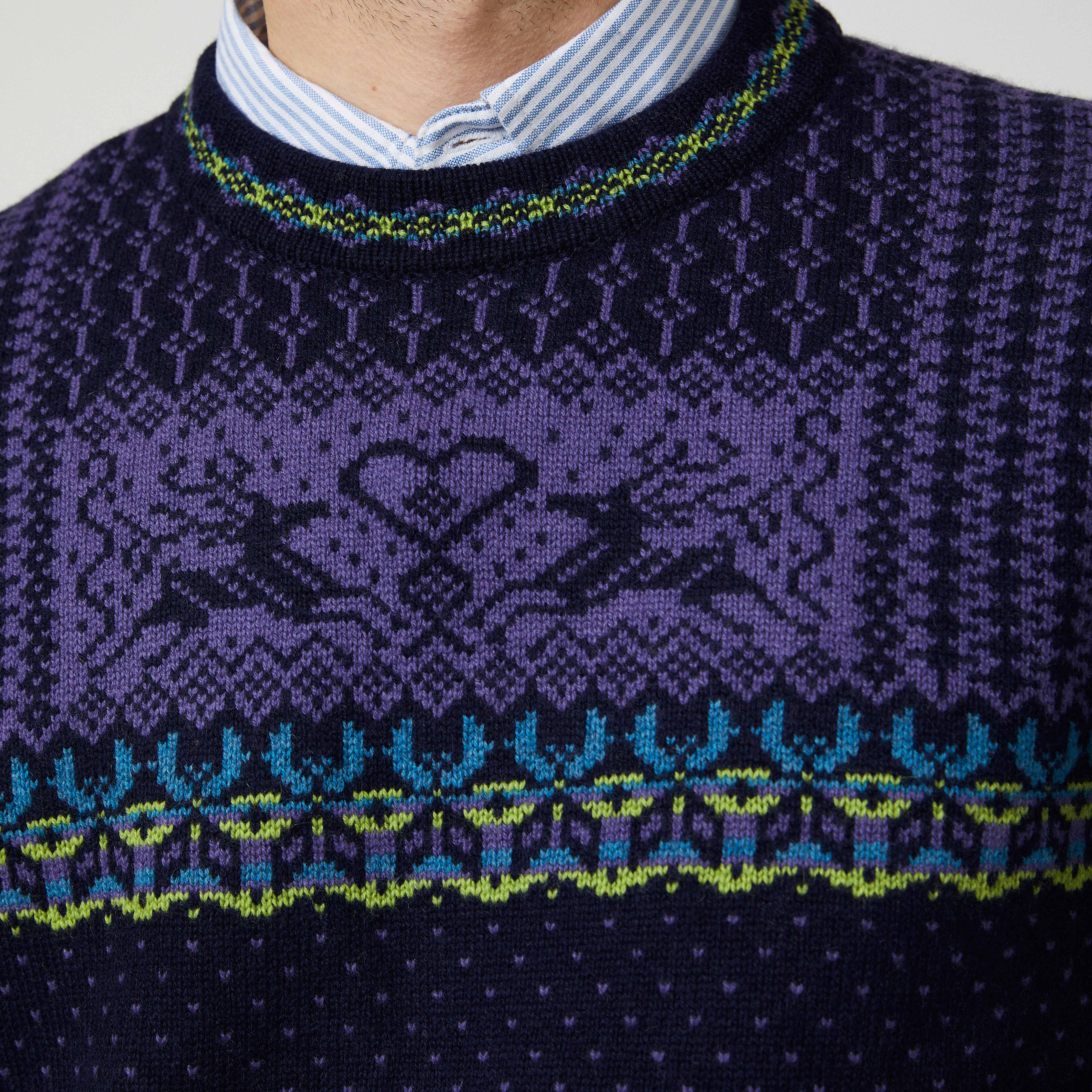 Cashmere Nordic Fairisle Sweater Navy - Image 4