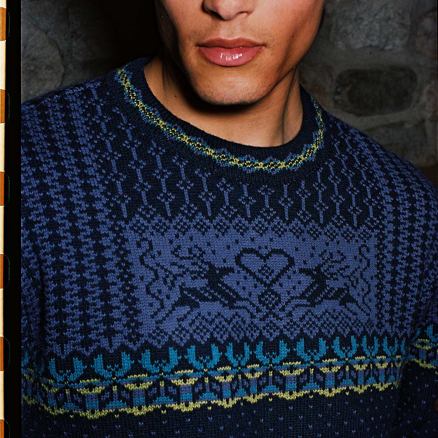 Cashmere Nordic Fairisle Sweater Navy - Image 5