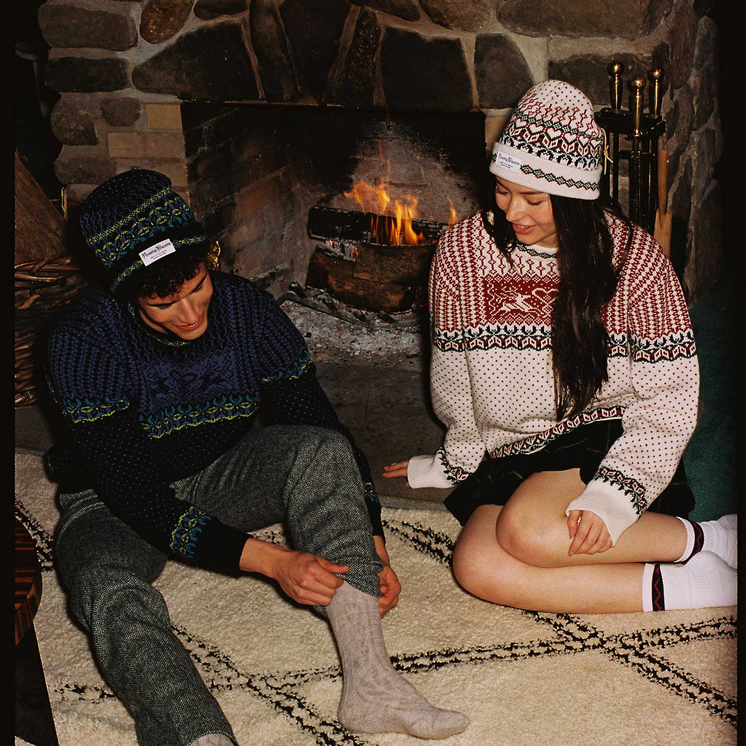 Cashmere Nordic Fairisle Sweater Navy - Image 6