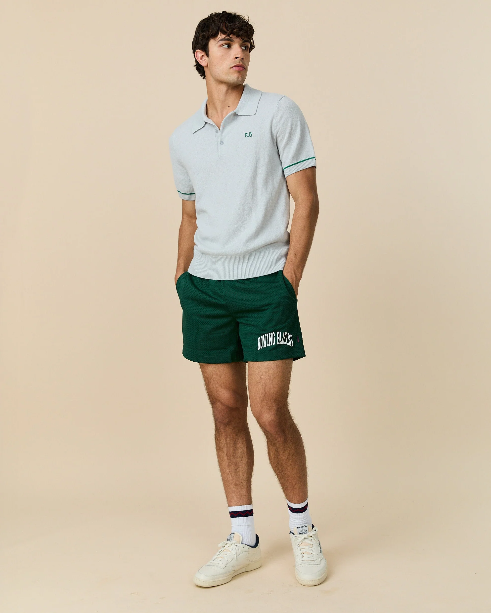 Cashmere Short Sleeve Polo Light Grey - Image 3
