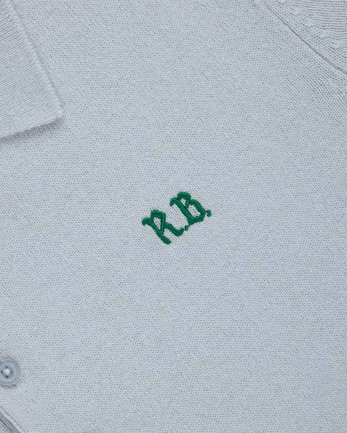Cashmere Short Sleeve Polo Light Grey - Image 5