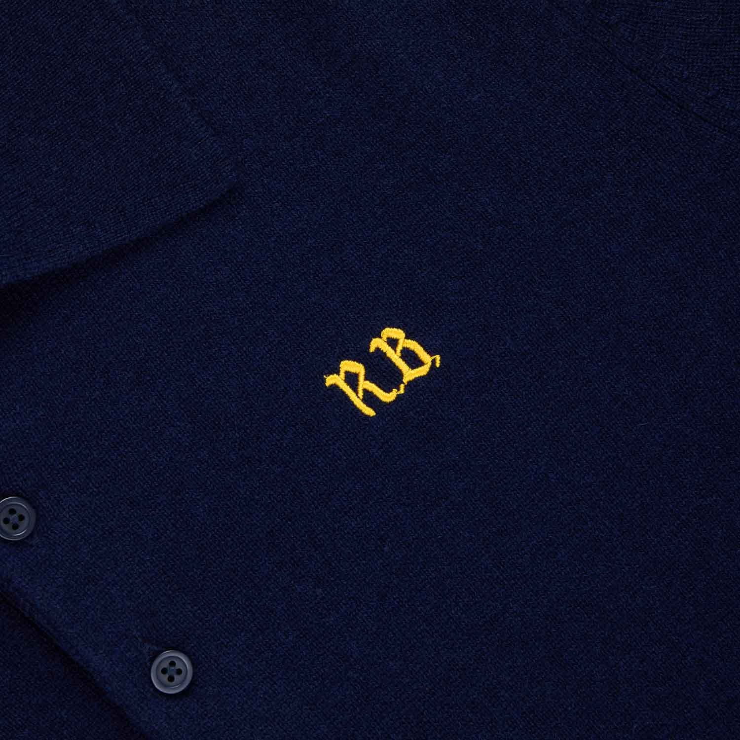 Cashmere Short Sleeve Polo Navy - Image 4