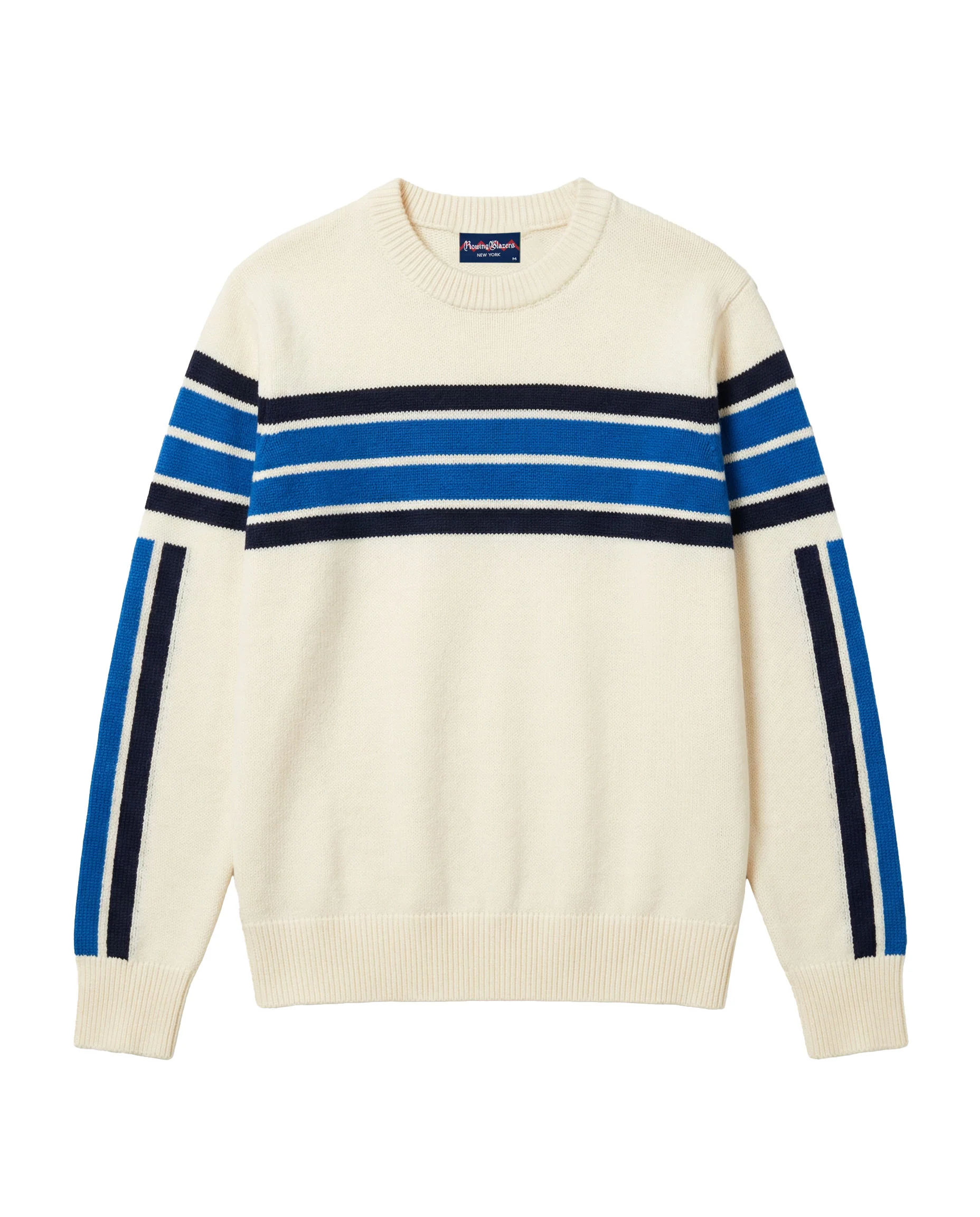 Cashmere Sport Stripe Sweater Cream - Image 8