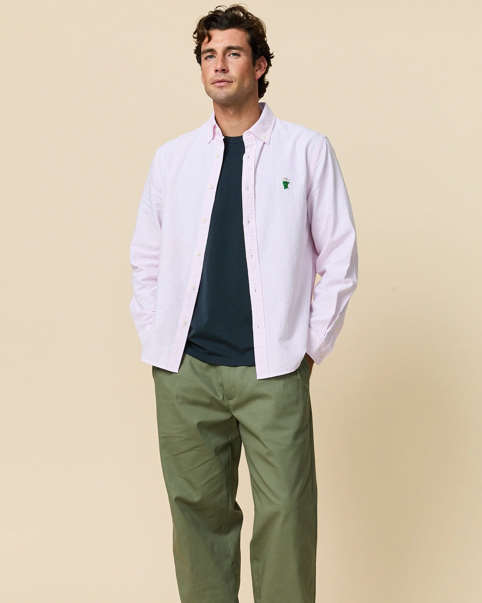 Men's Classic Stripe Babar Oxford Light Pink Stripe - Image 2