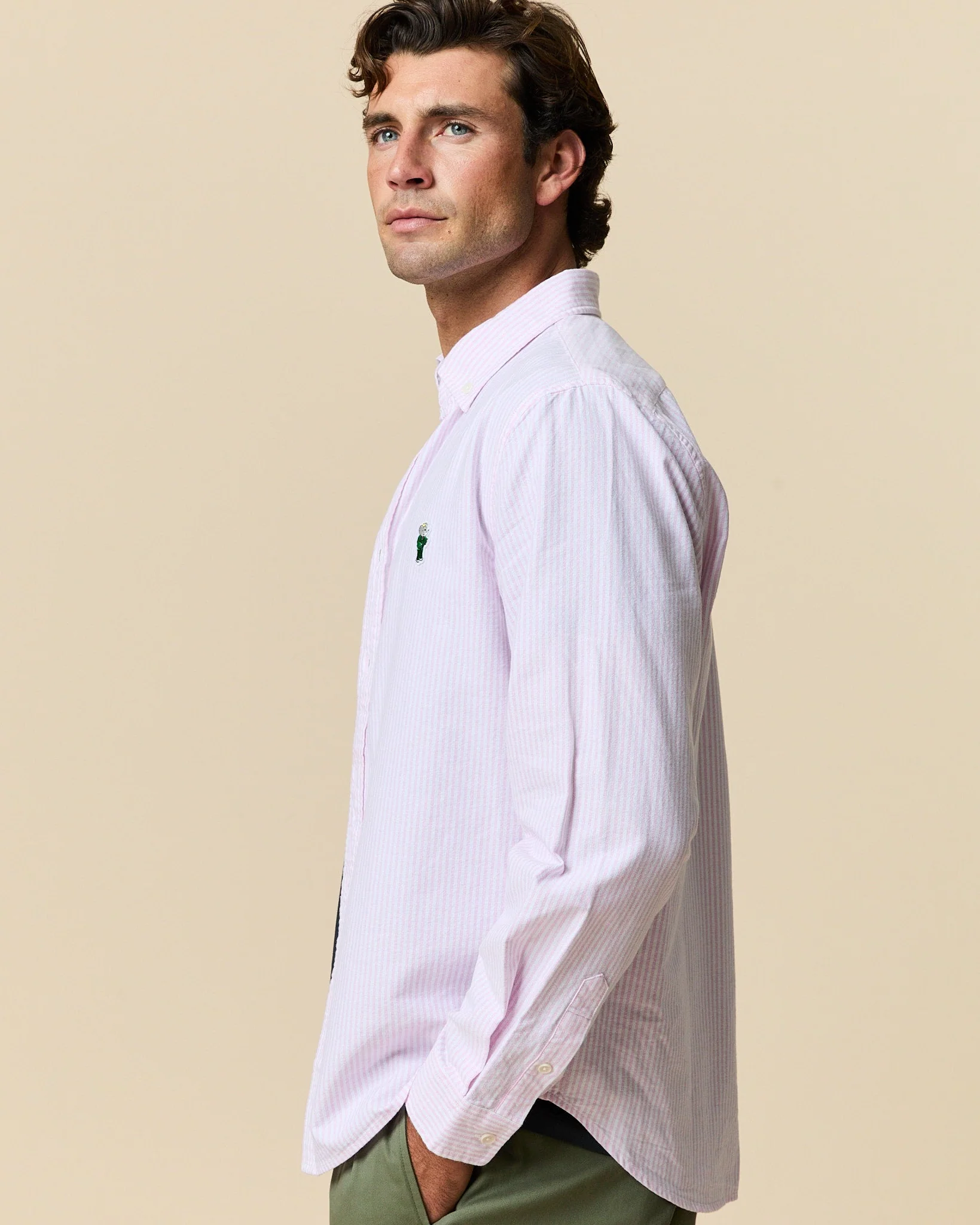 Men's Classic Stripe Babar Oxford Light Pink Stripe - Image 3