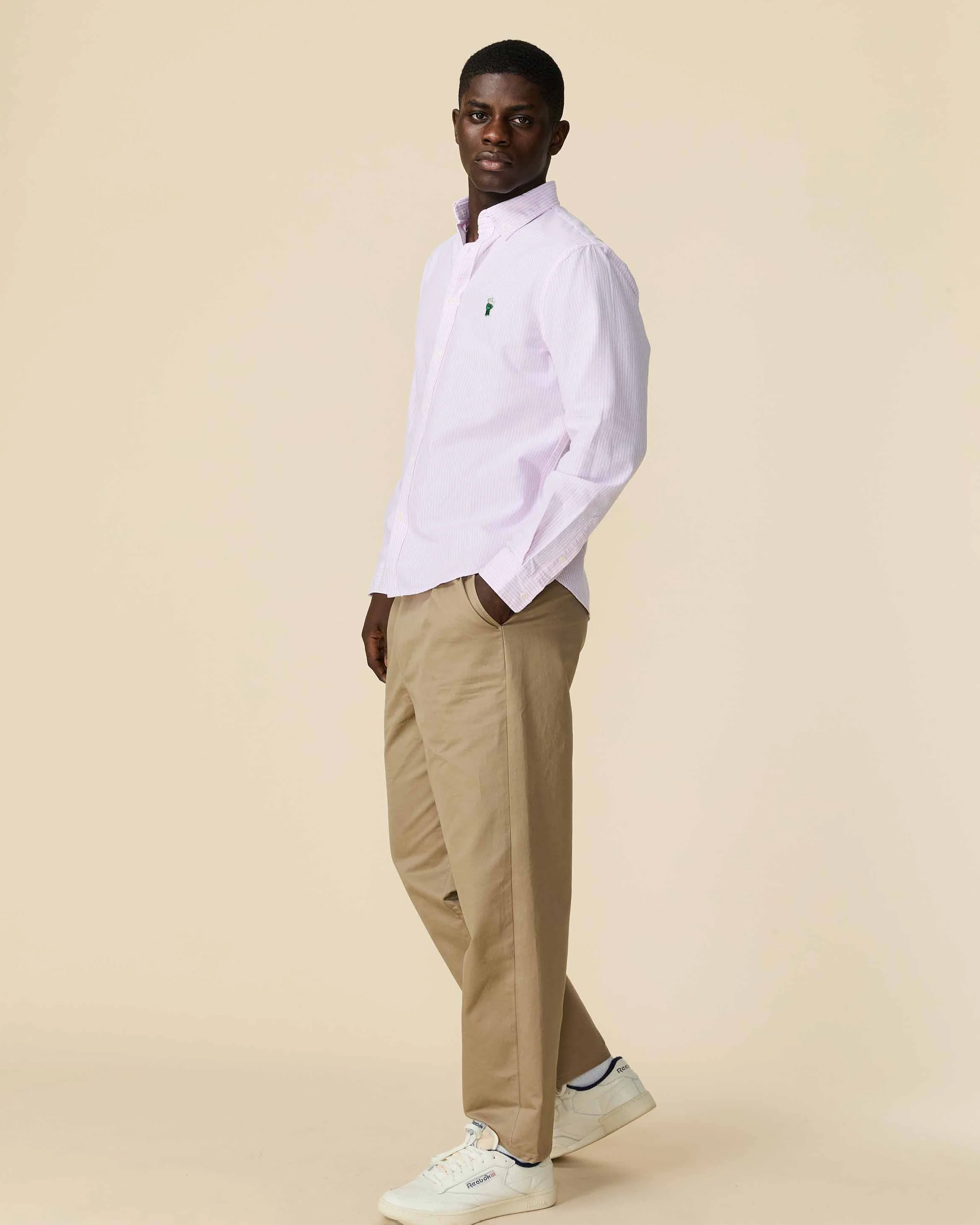 Men's Classic Stripe Babar Oxford Light Pink Stripe - Image 6