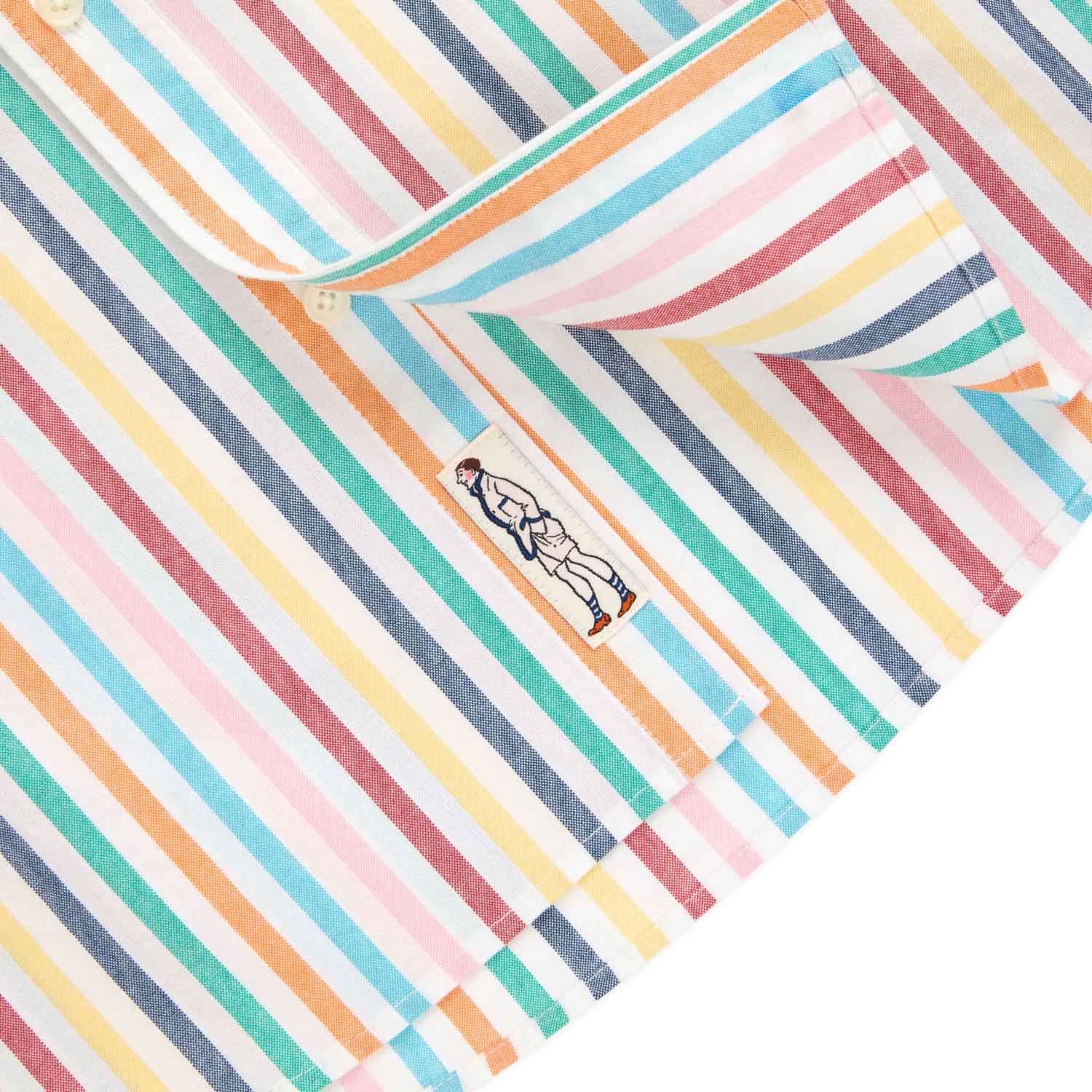 Men's Long Sleeve Classic Fit Stripe Oxford Shirt Candy Stripe - Image 5