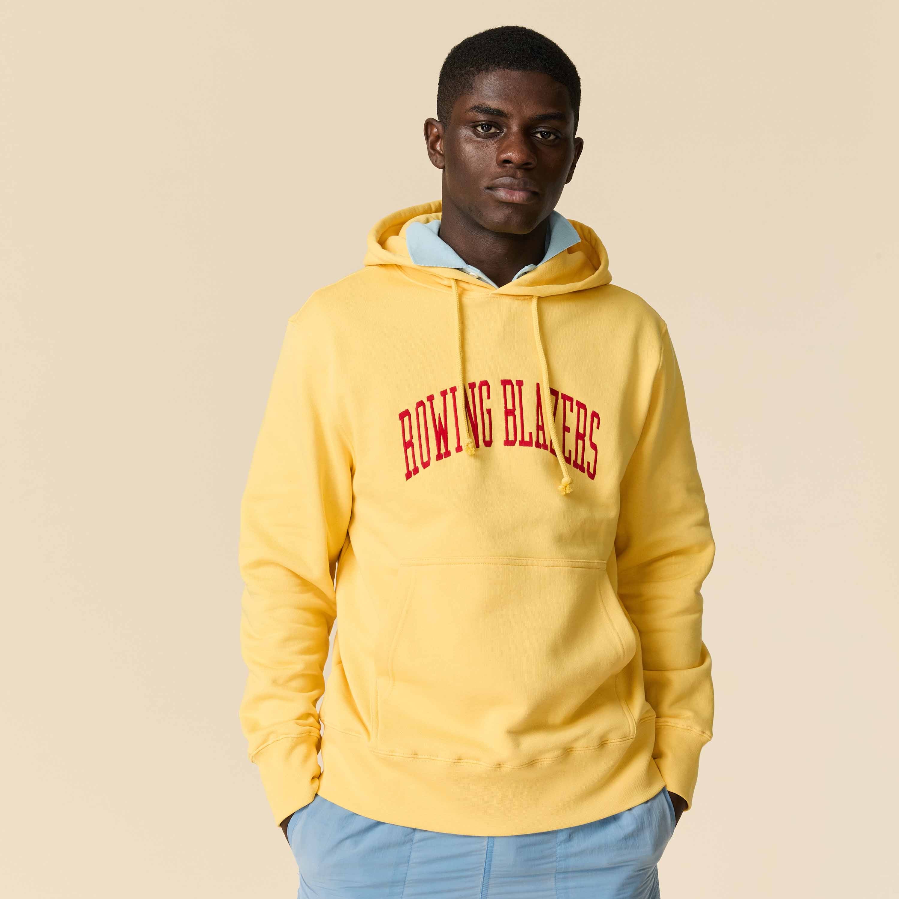 Men's Collegiate Arch Hoodie Yellow - Image 2