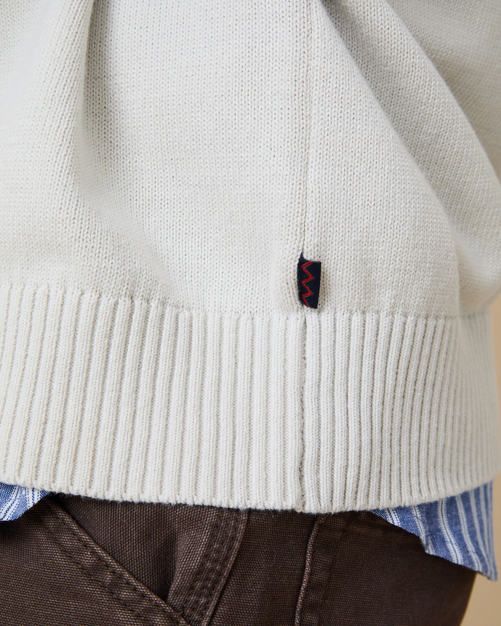 Color Block Sweater Cream Beige Multi - Image 5