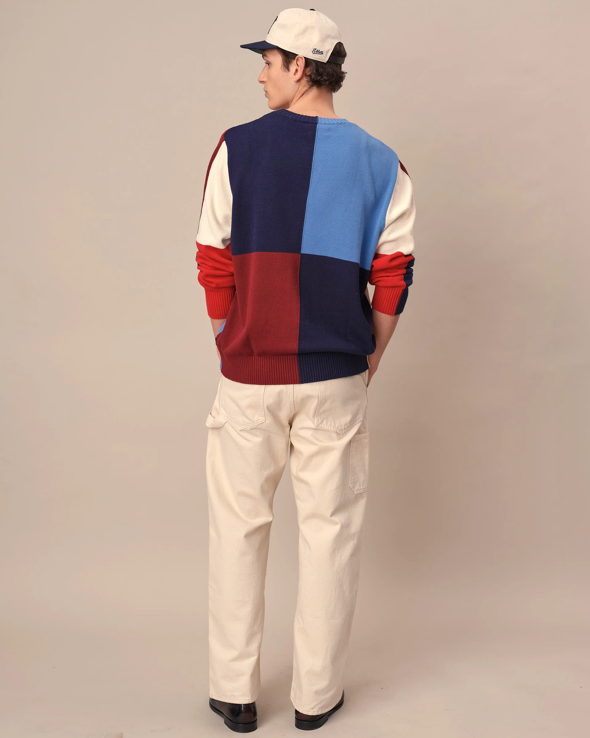 Color Block Sweater Red Blue Multi - Image 4