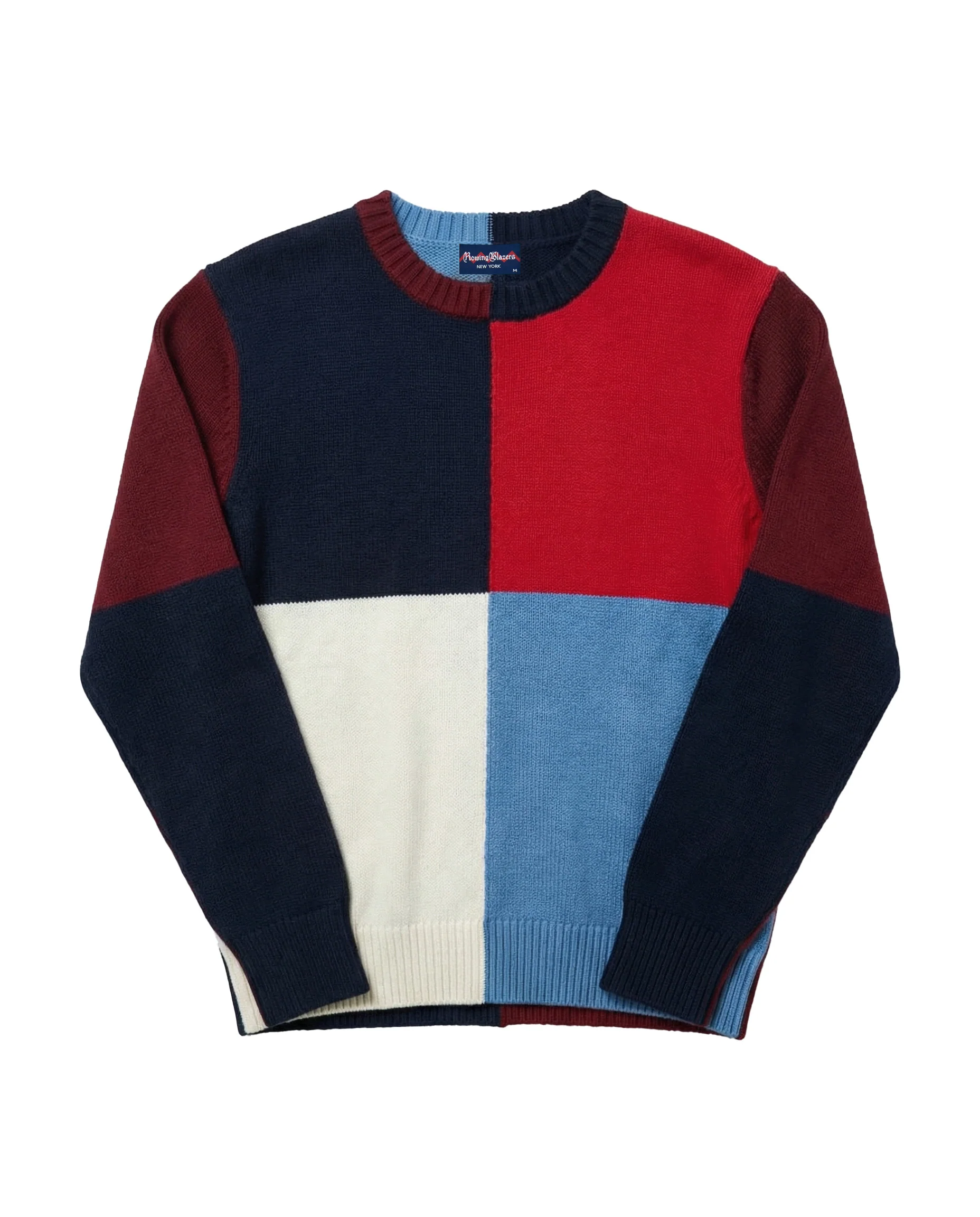 Color Block Sweater Red Blue Multi - Image 5
