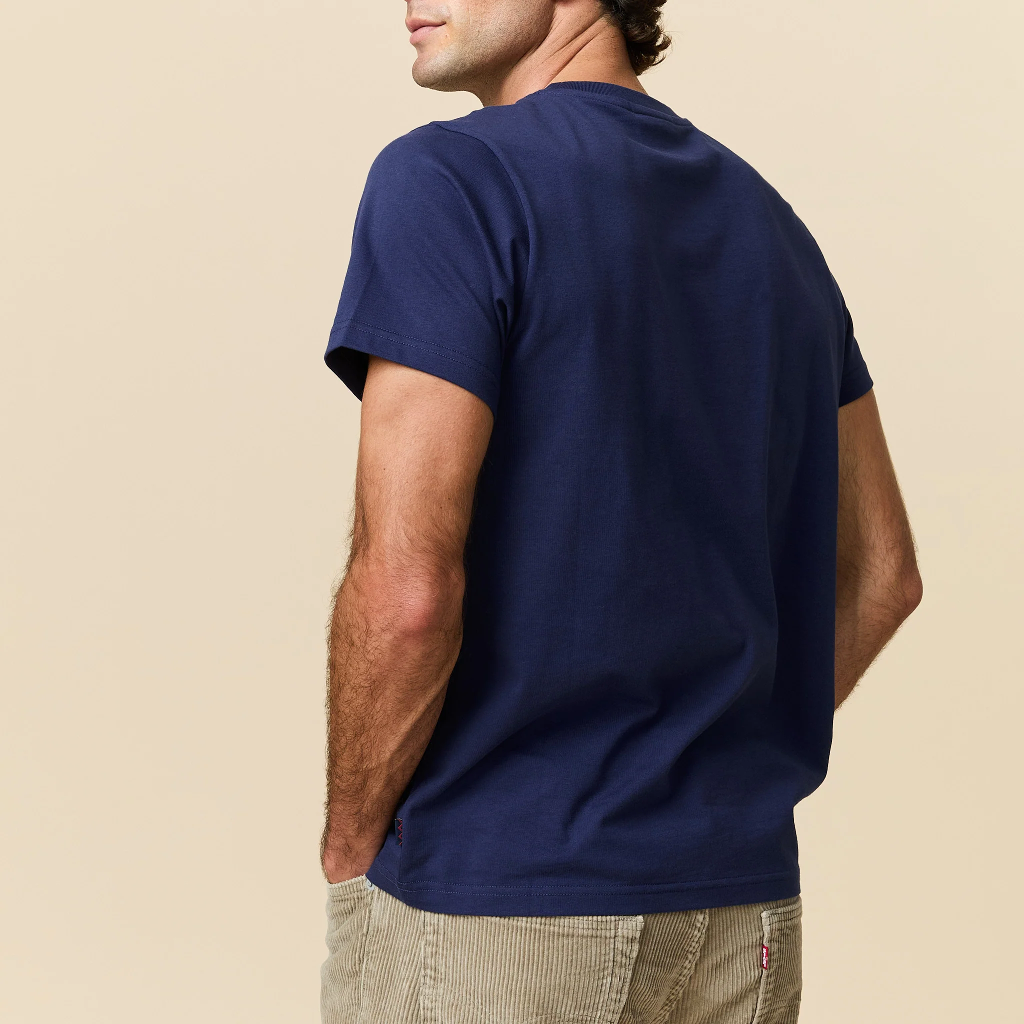 Men's Cotton Babar Pumpkin Tee Navy - Image 5