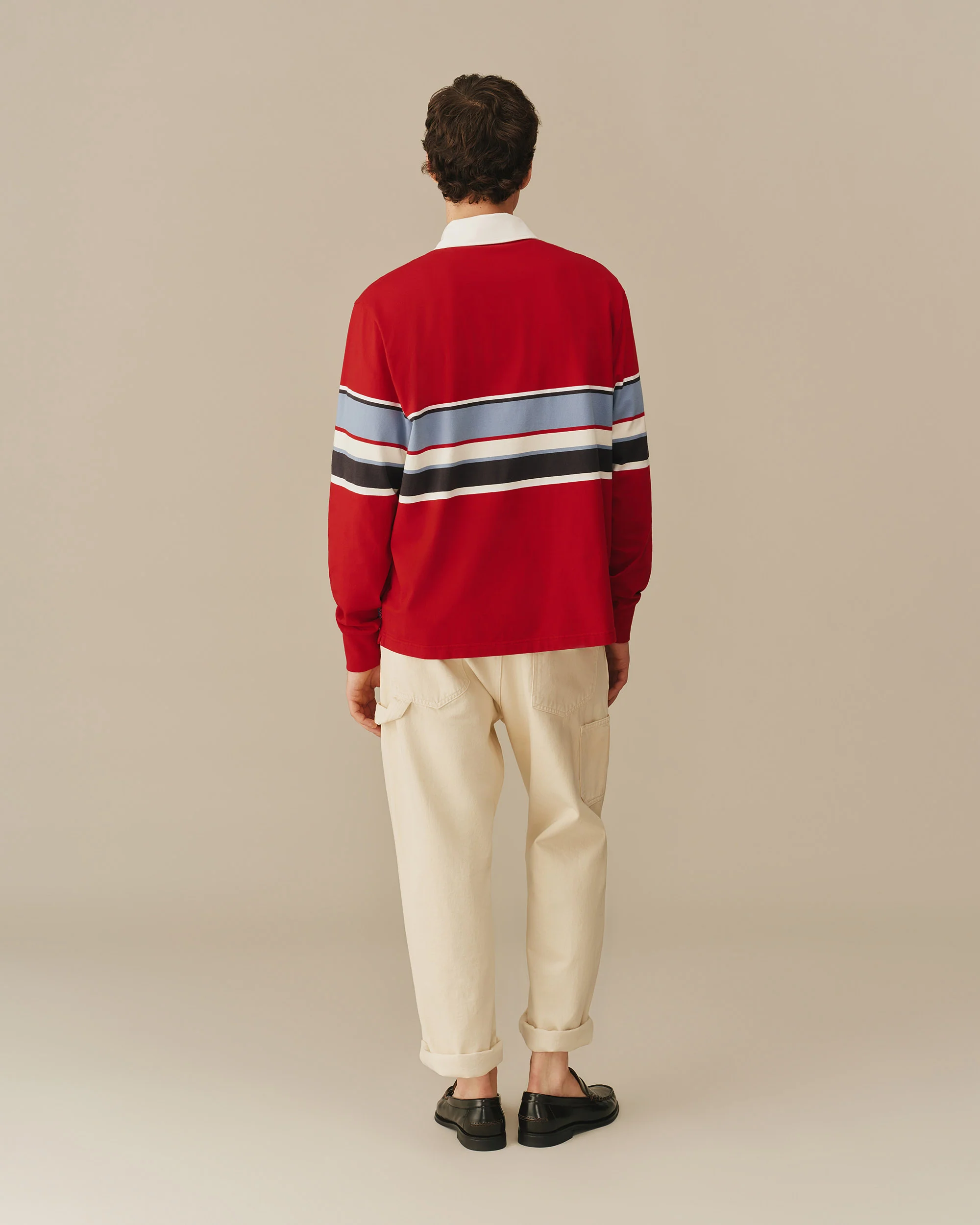Cotton Center Stripe Rugby Red - Image 5