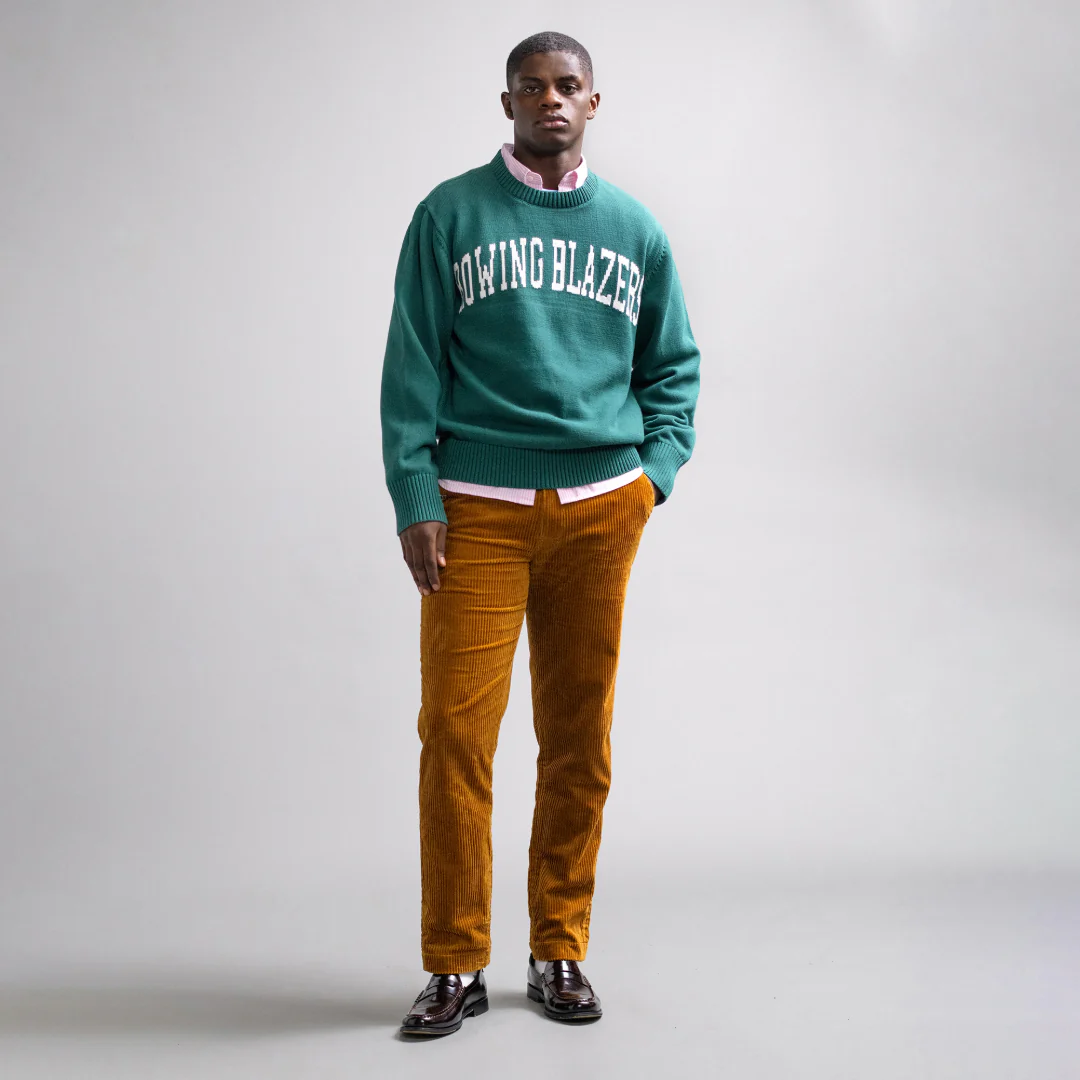 Men's Cotton Collegiate Arch Sweater Hunter Green - Image 3